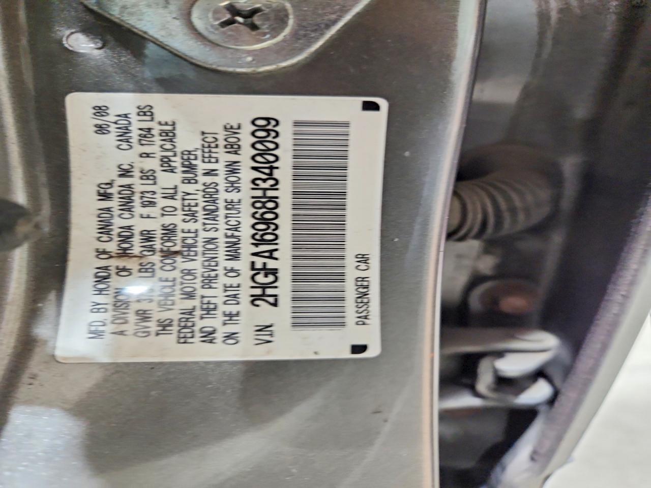 2008 Honda Civic Exl Silver vin: 2HGFA16968H340099
