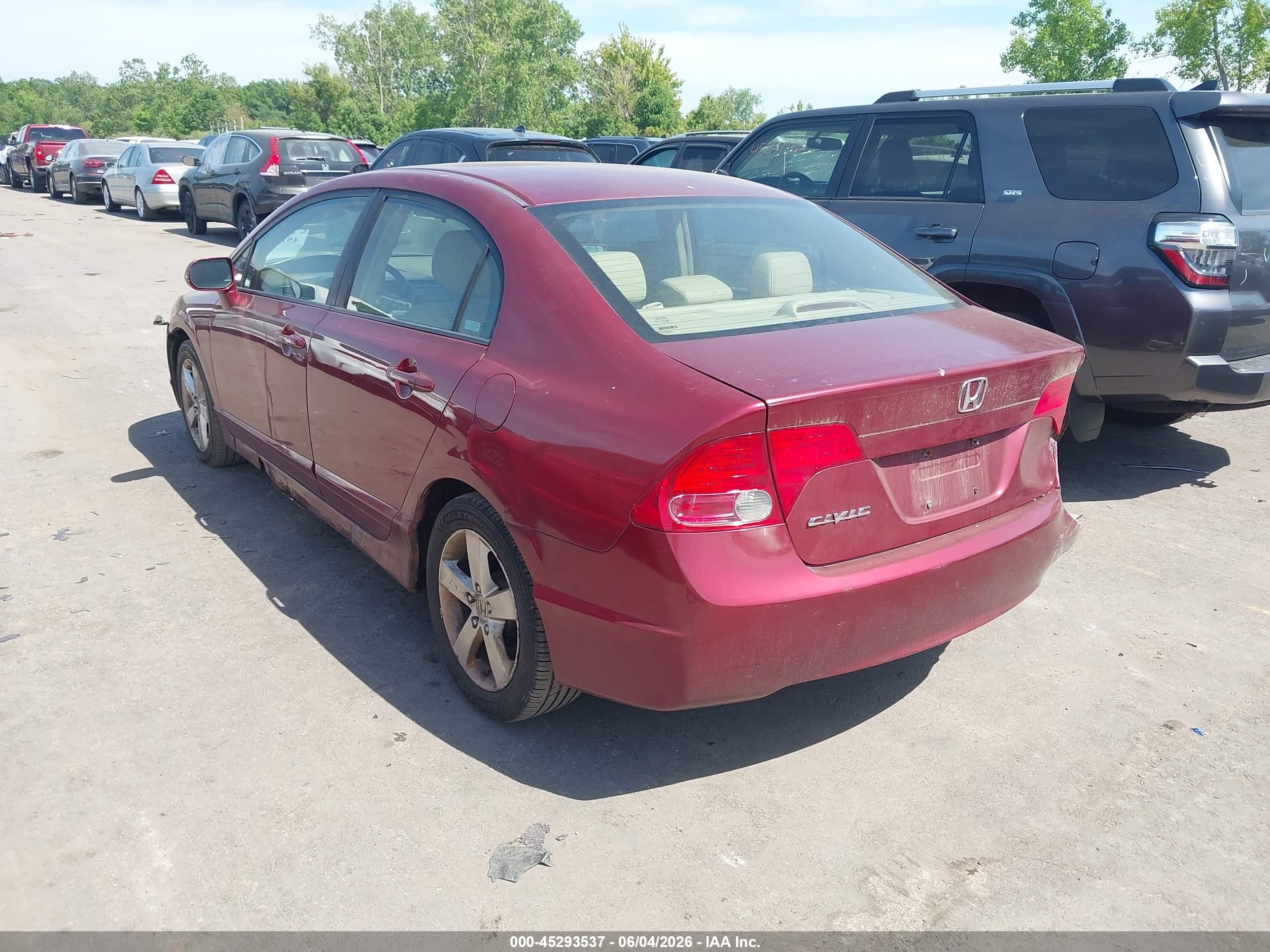 2008 Honda Civic Ex-l Red vin: 2HGFA16978H532874