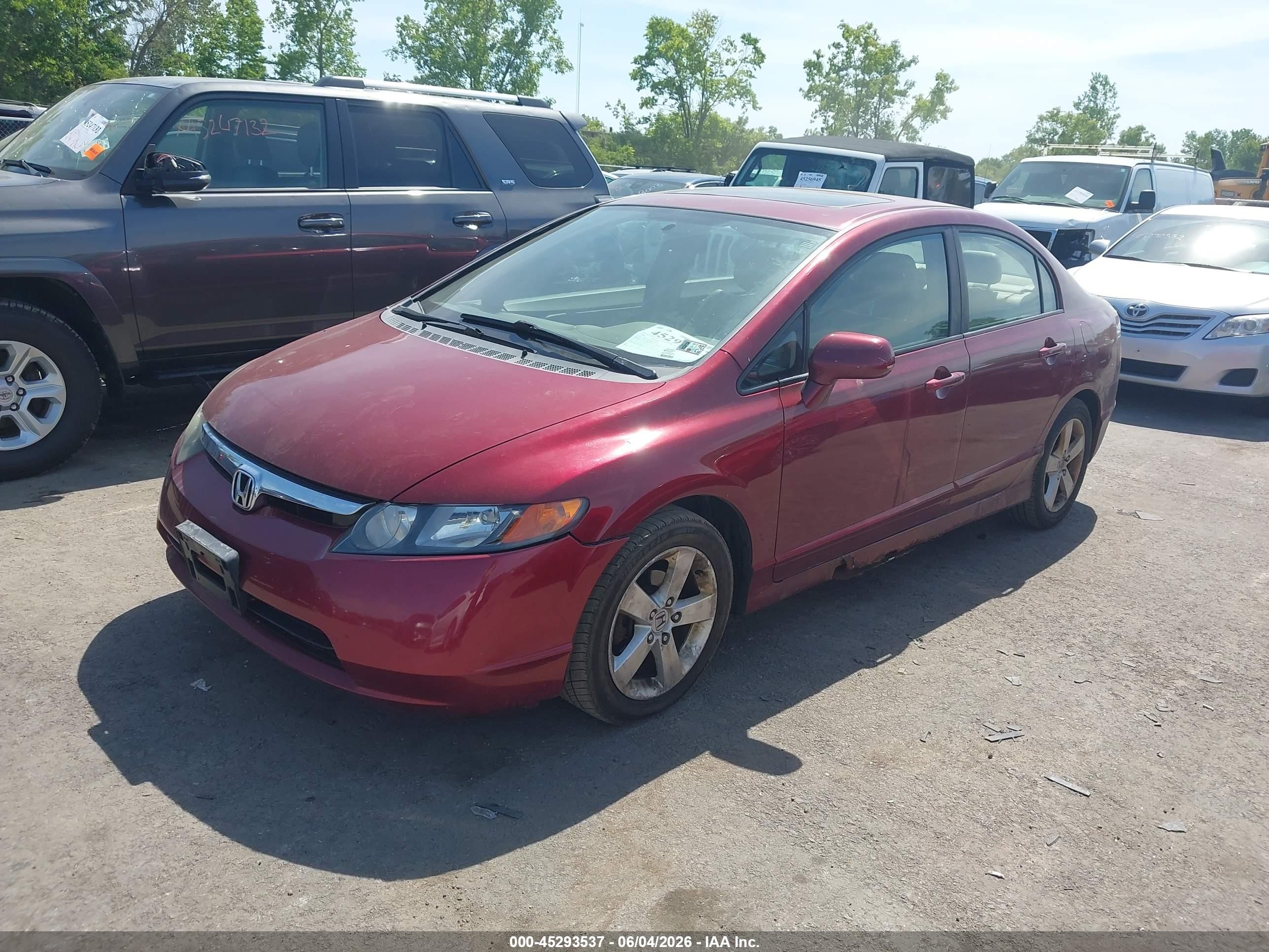2008 Honda Civic Ex-l Red vin: 2HGFA16978H532874