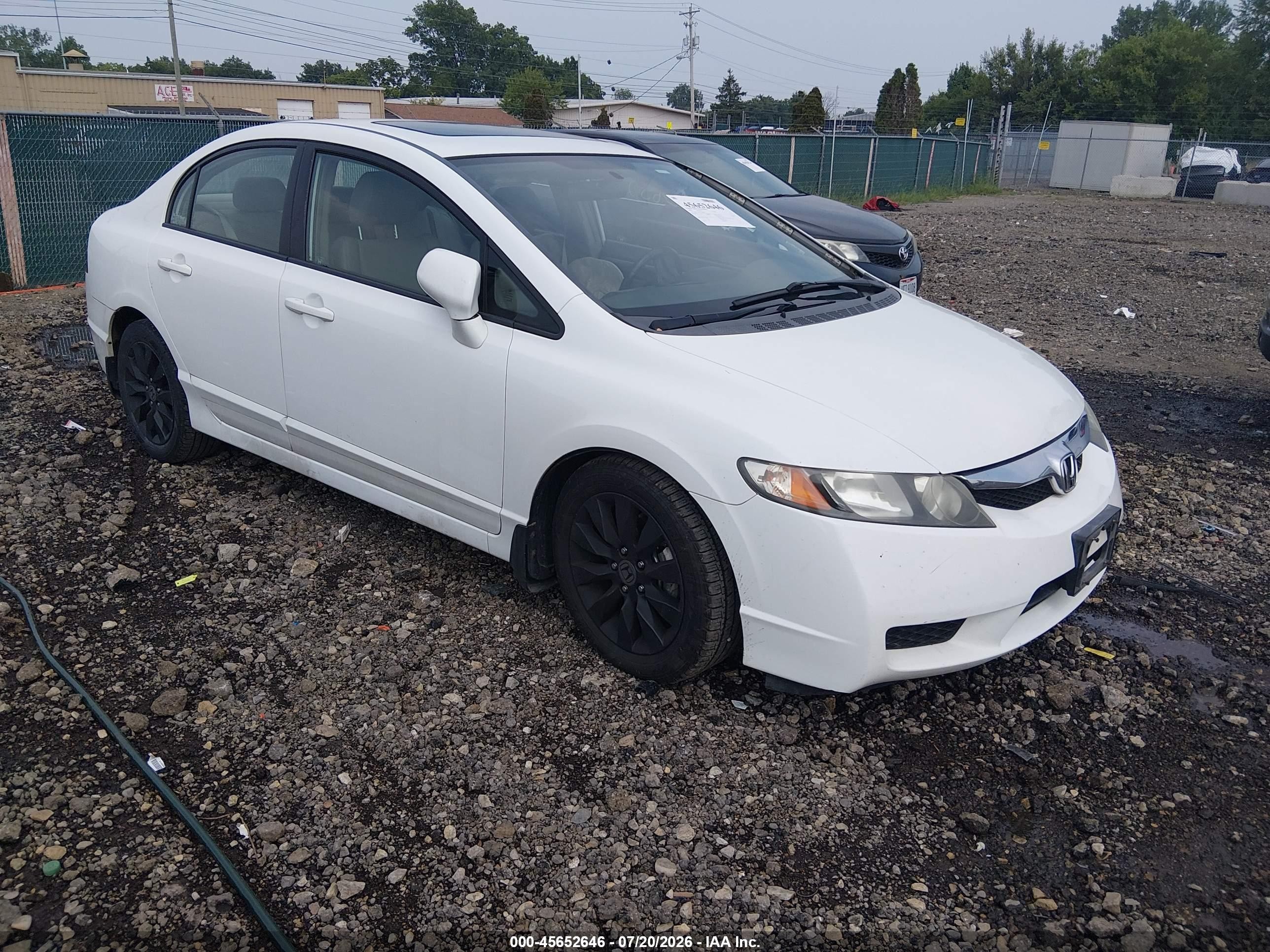2009 Honda Civic Ex-l White vin: 2HGFA16979H340985
