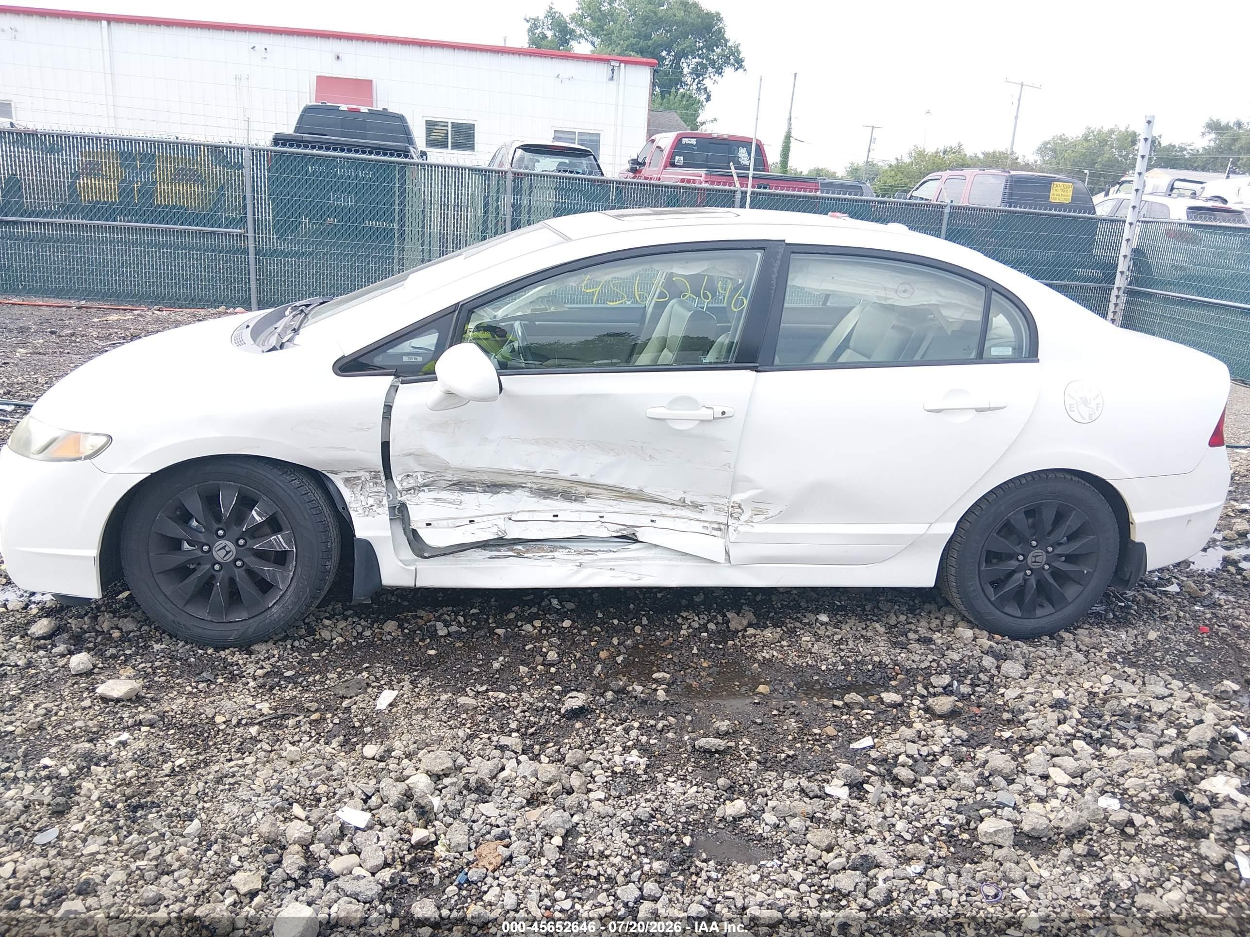 2009 Honda Civic Ex-l Белый vin: 2HGFA16979H340985