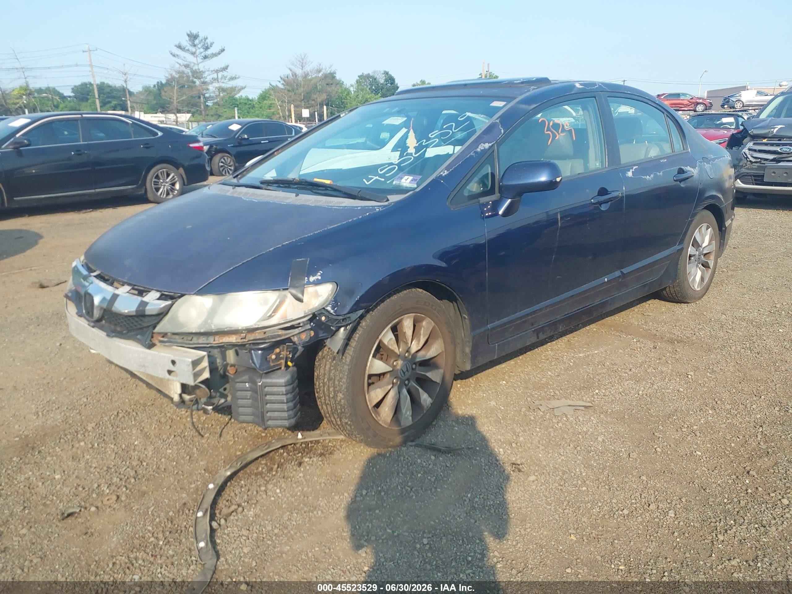 2009 Honda Civic Ex-l Blue vin: 2HGFA16979H512223