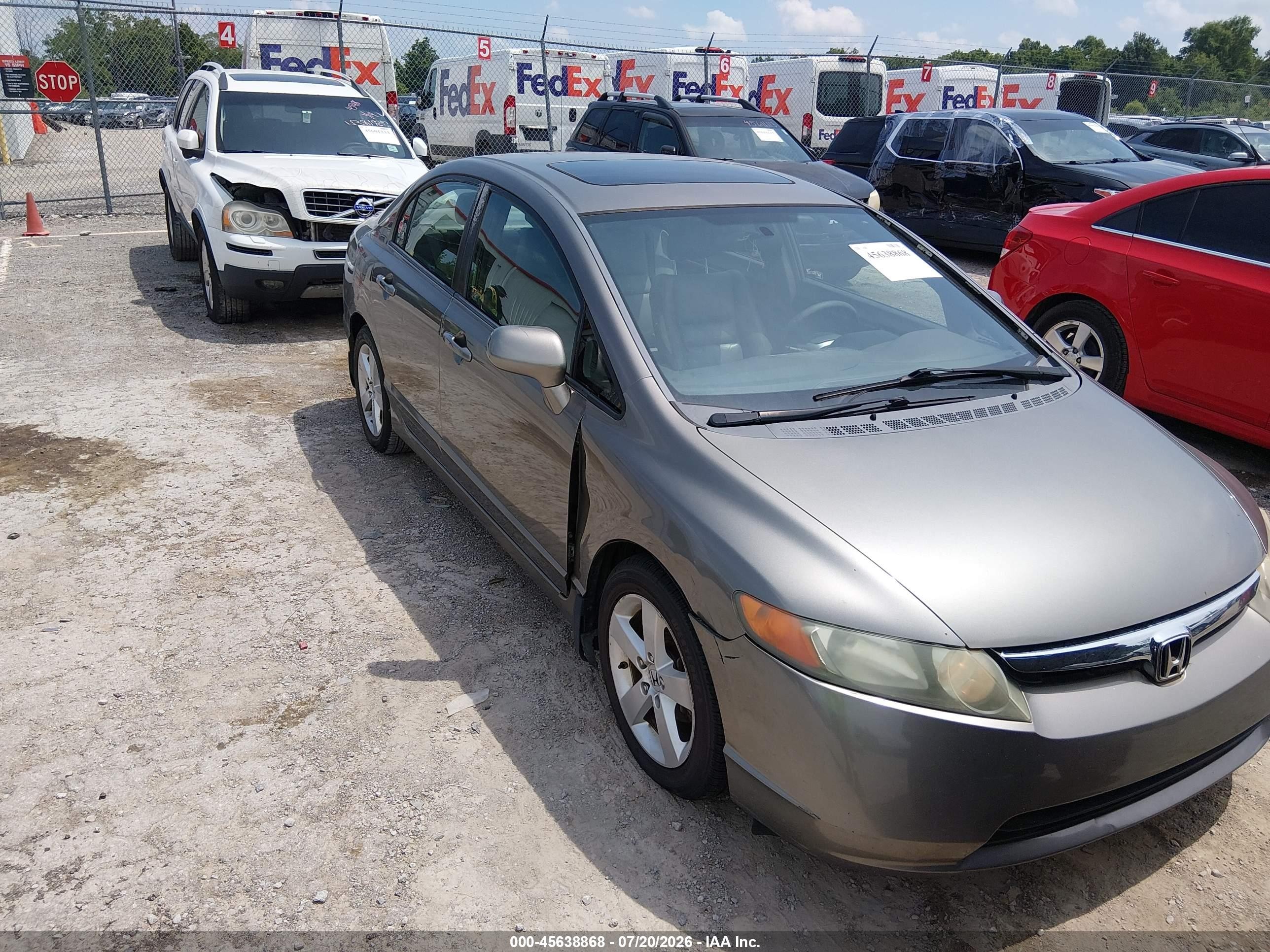 2008 Honda Civic Ex-l Gray vin: 2HGFA16988H333171