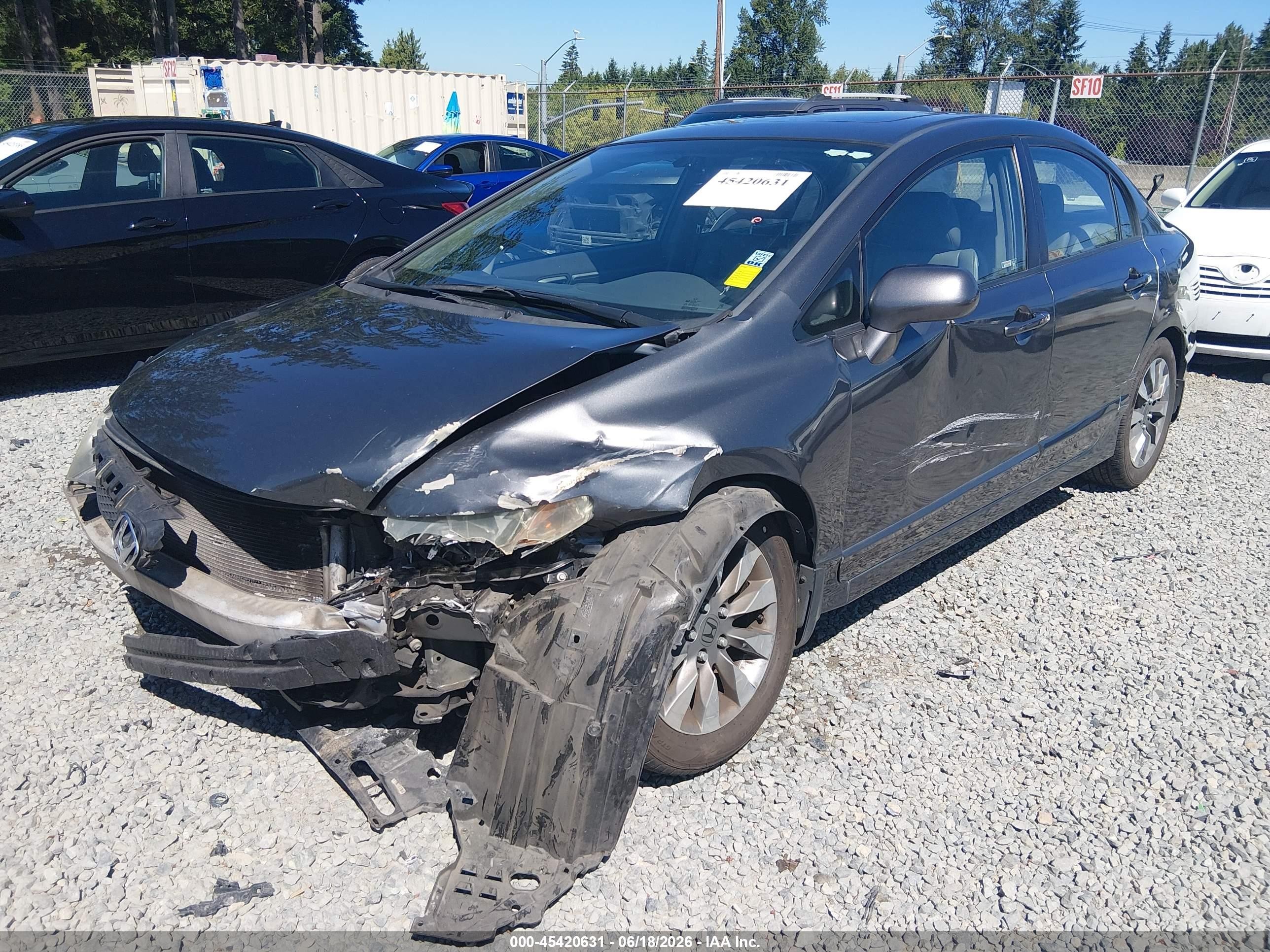 2009 Honda Civic Ex-l Gray vin: 2HGFA16999H344455