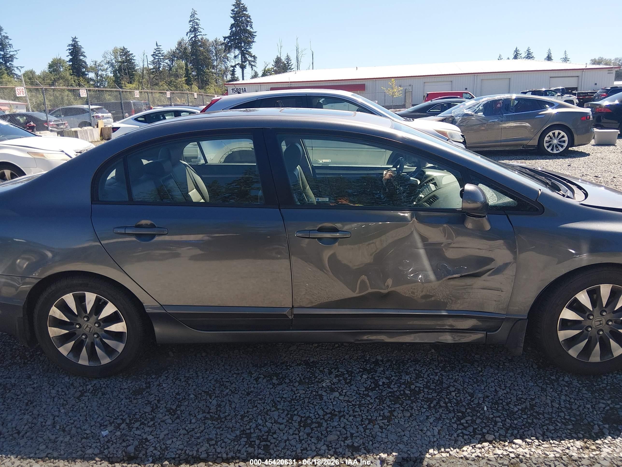 2009 Honda Civic Ex-l Gray vin: 2HGFA16999H344455