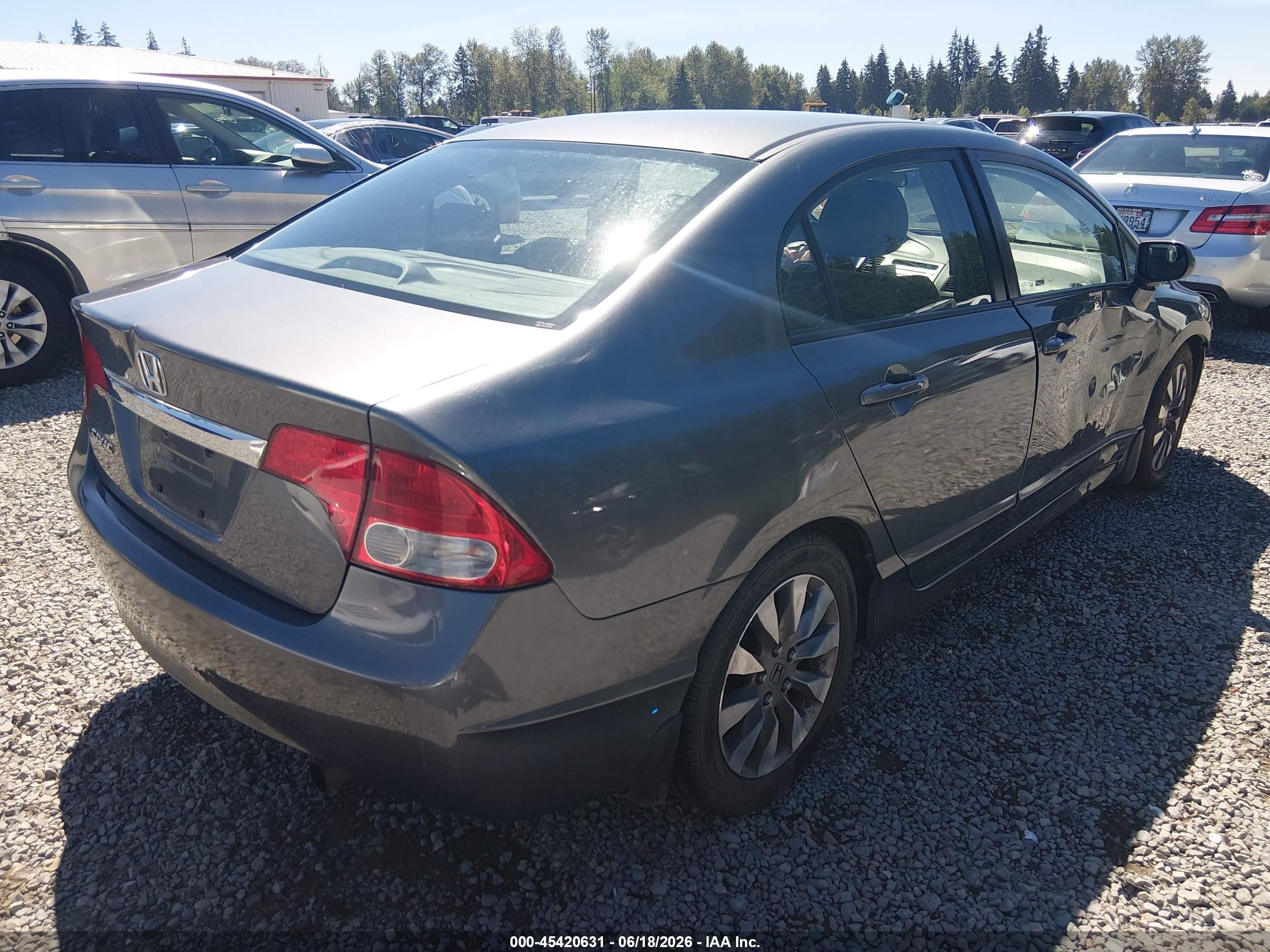 2009 Honda Civic Ex-l Gray vin: 2HGFA16999H344455