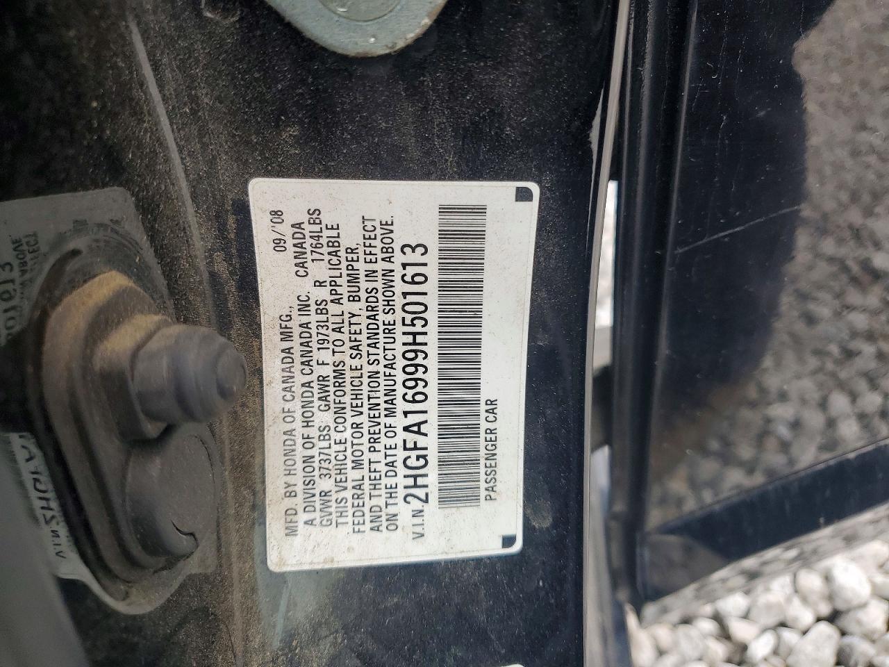 2009 Honda Civic Exl Black vin: 2HGFA16999H501613