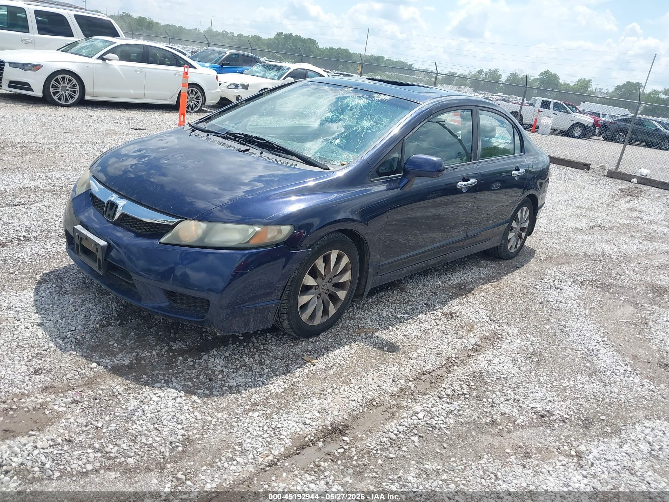 2009 Honda Civic Ex-l Blue vin: 2HGFA16999H512840