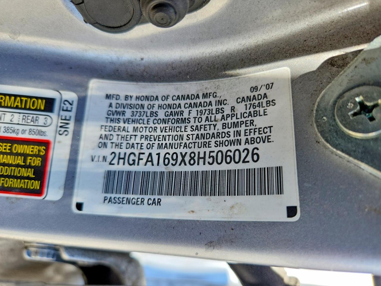 2008 Honda Civic Exl Silver vin: 2HGFA169X8H506026