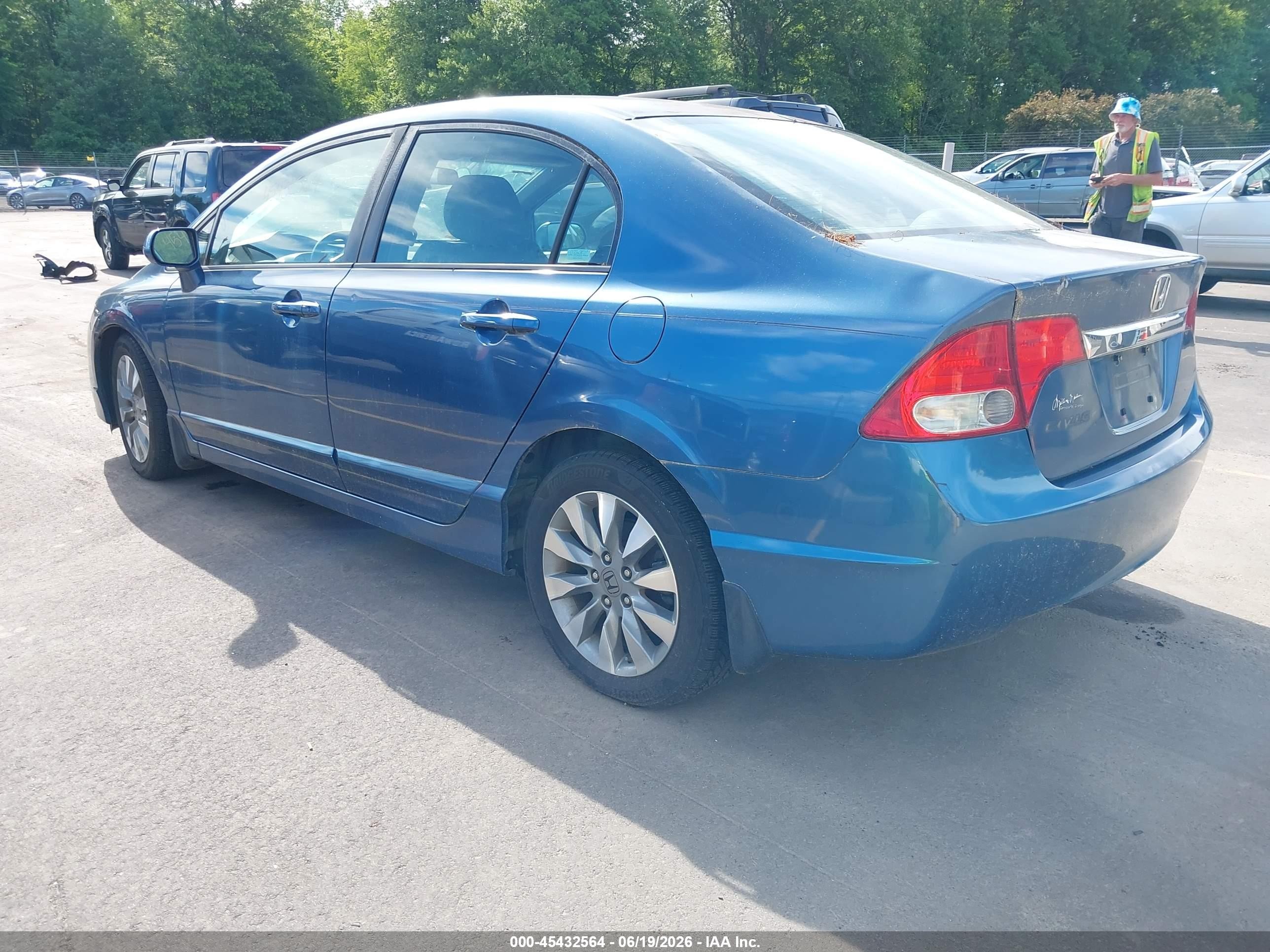 2009 Honda Civic Ex-l Blue vin: 2HGFA169X9H360311