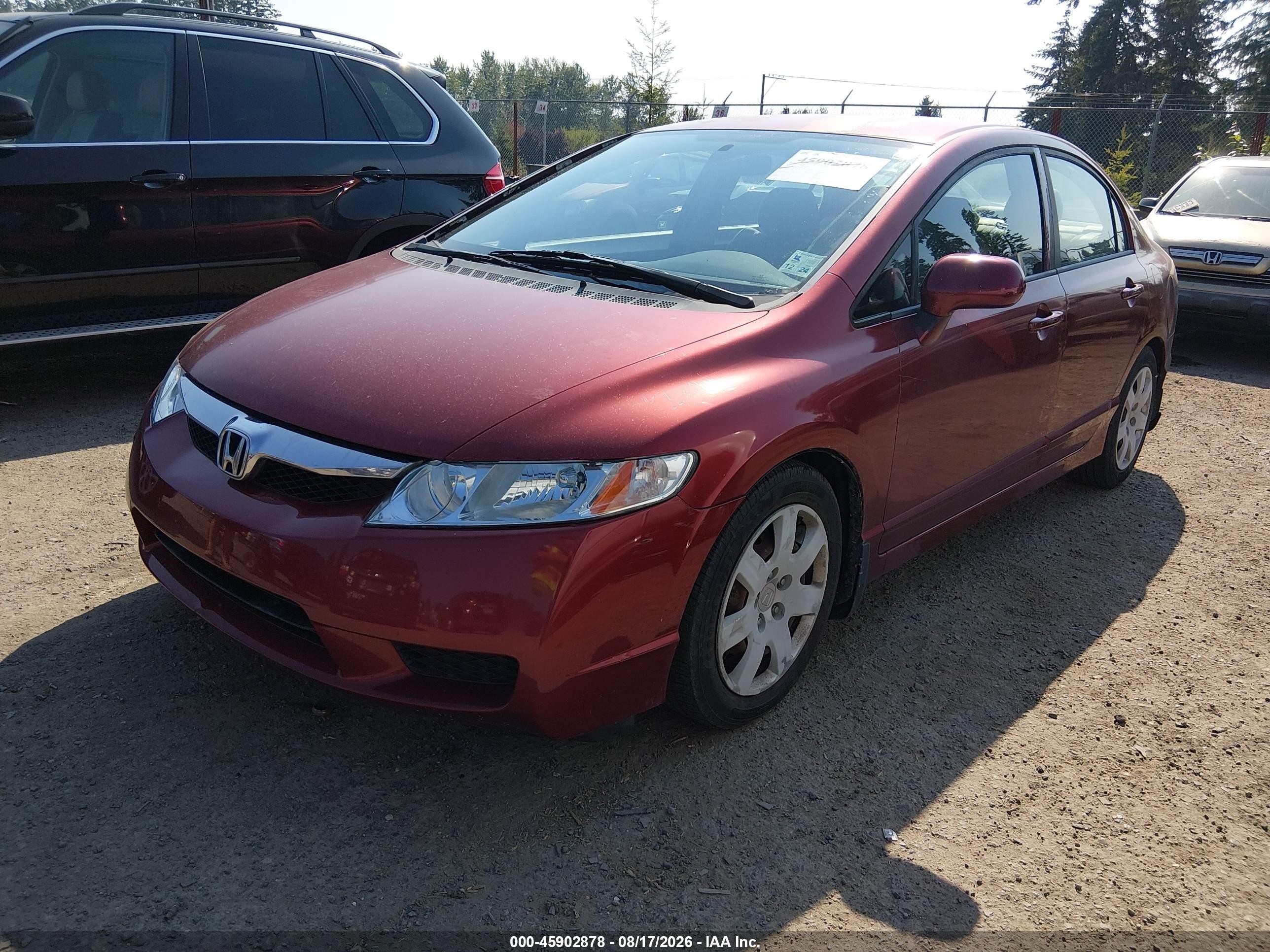 2011 Honda Civic Lx Red vin: 2HGFA1E53BH508139