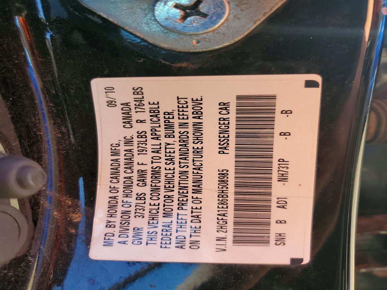 2011 Honda Civic Ex Black vin: 2HGFA1E86BH508985