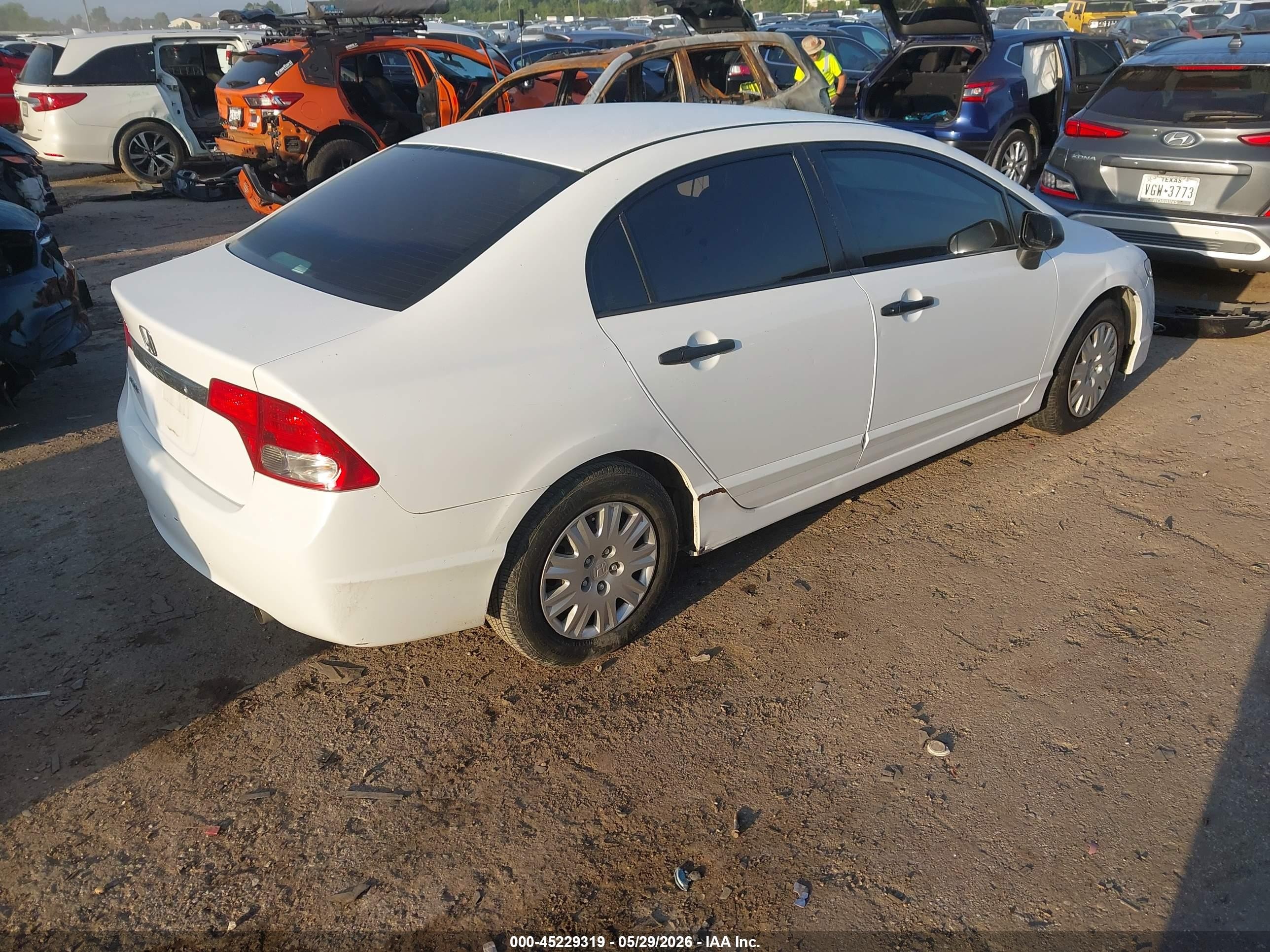 2010 Honda Civic Vp White vin: 2HGFA1F30AH508059