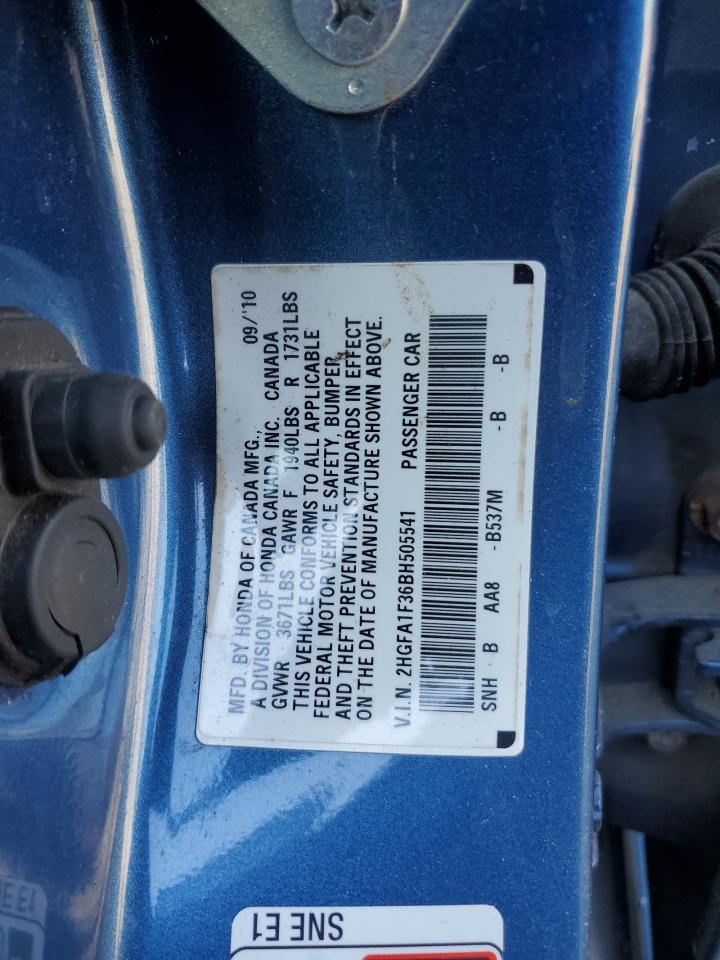 2011 Honda Civic Vp Blue vin: 2HGFA1F36BH505541