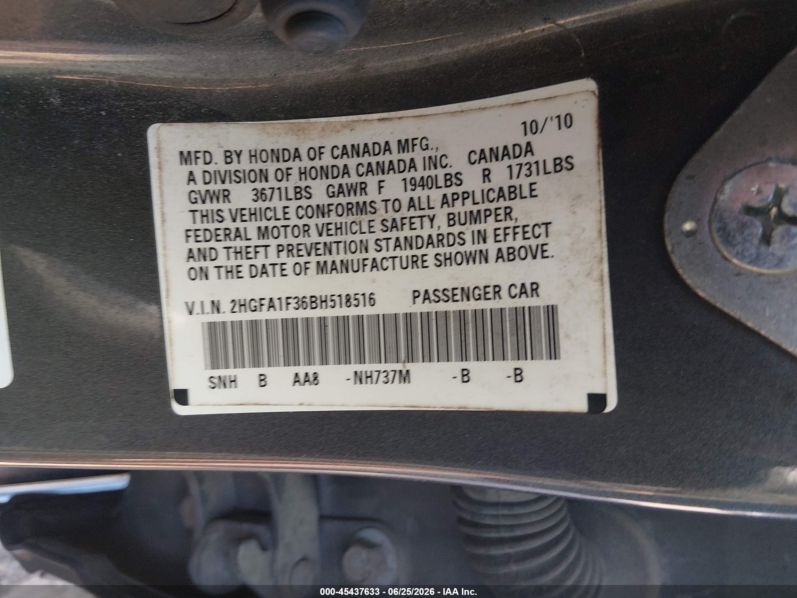 2011 Honda Civic Vp Серебряный vin: 2HGFA1F36BH518516