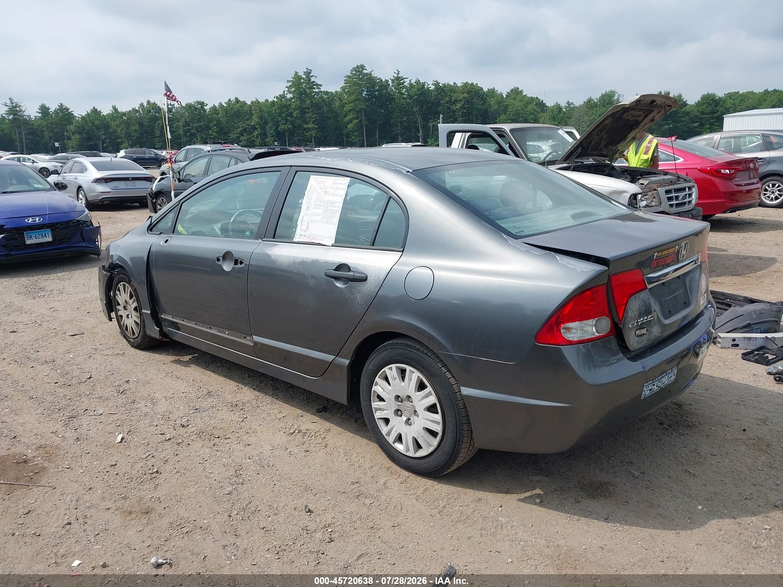 2010 Honda Civic Vp Gray vin: 2HGFA1F37AH557419