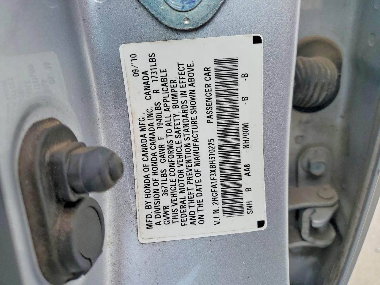 2011 Honda Civic Vp Silver vin: 2HGFA1F3XBH510225