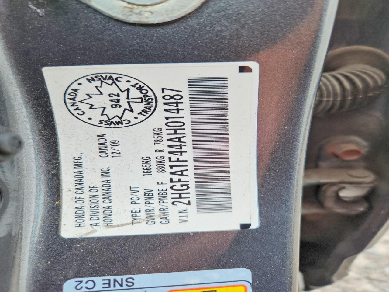 2010 Honda Civic Dx-g Gray vin: 2HGFA1F44AH014487