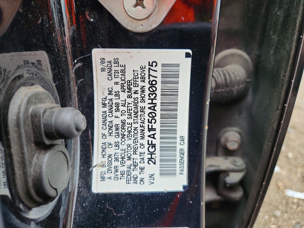 2010 Honda Civic Lx Черный vin: 2HGFA1F50AH306775