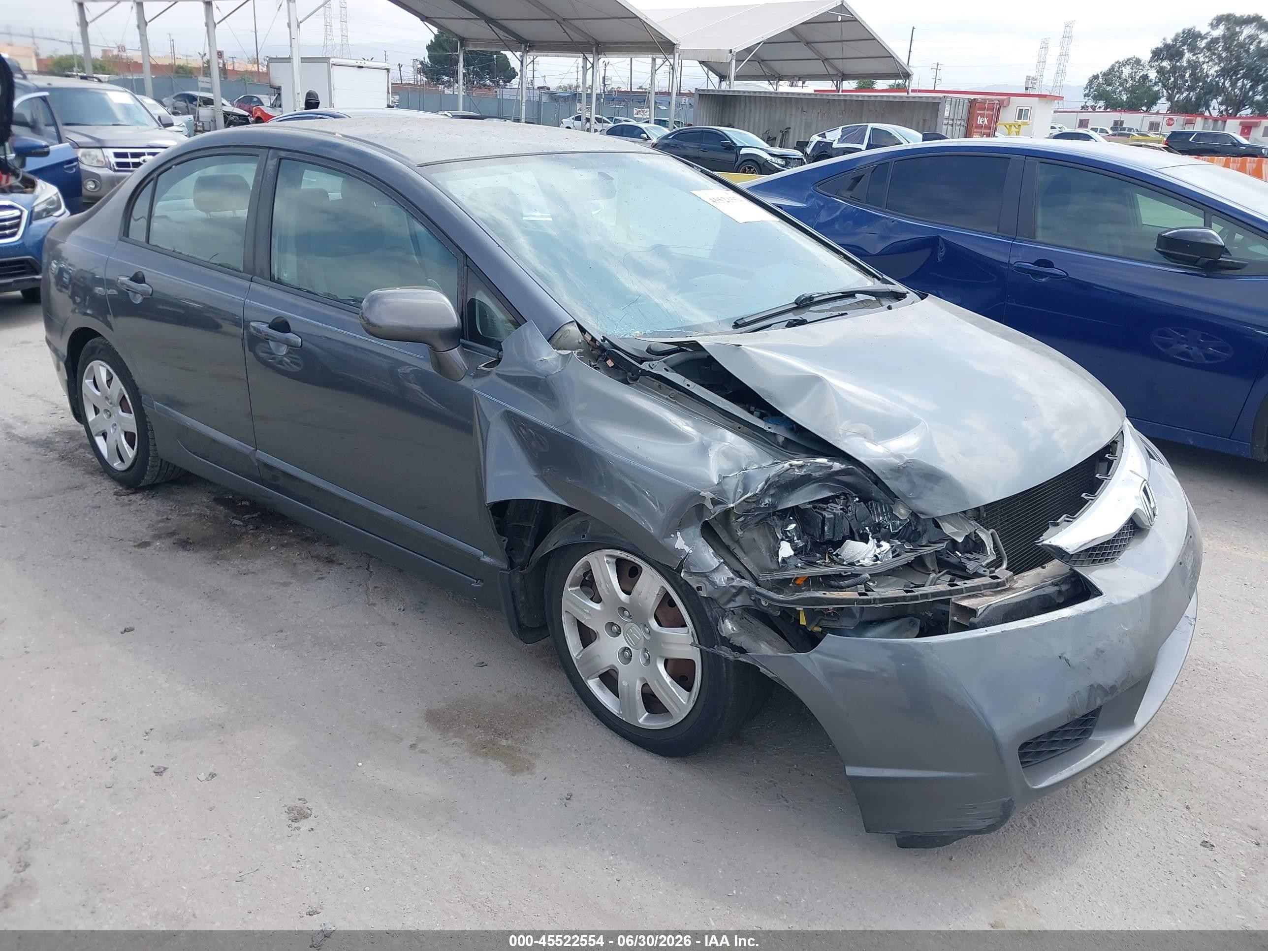 2010 Honda Civic Lx Gray vin: 2HGFA1F50AH329070