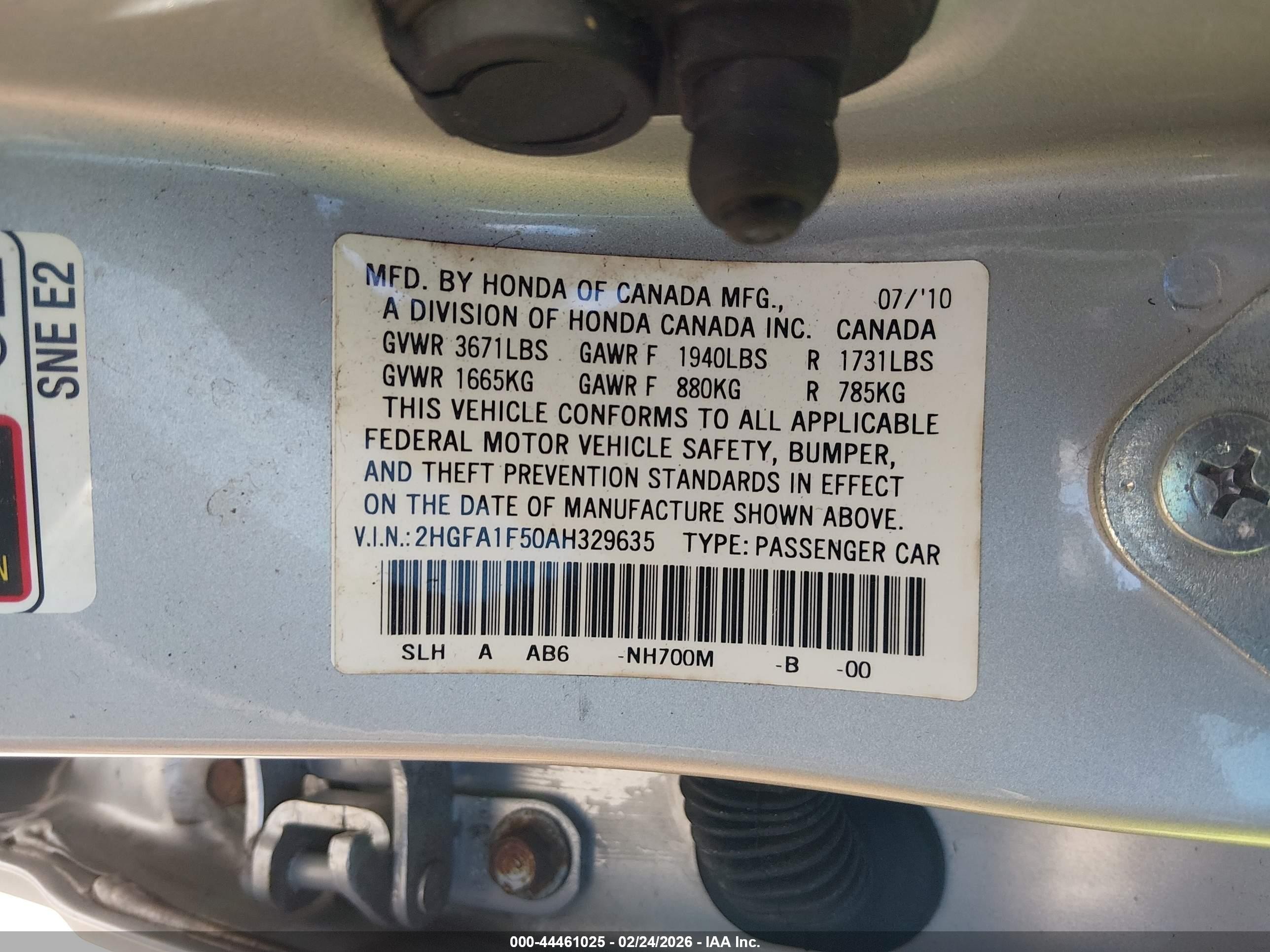 2010 Honda Civic Lx Silver vin: 2HGFA1F50AH329635