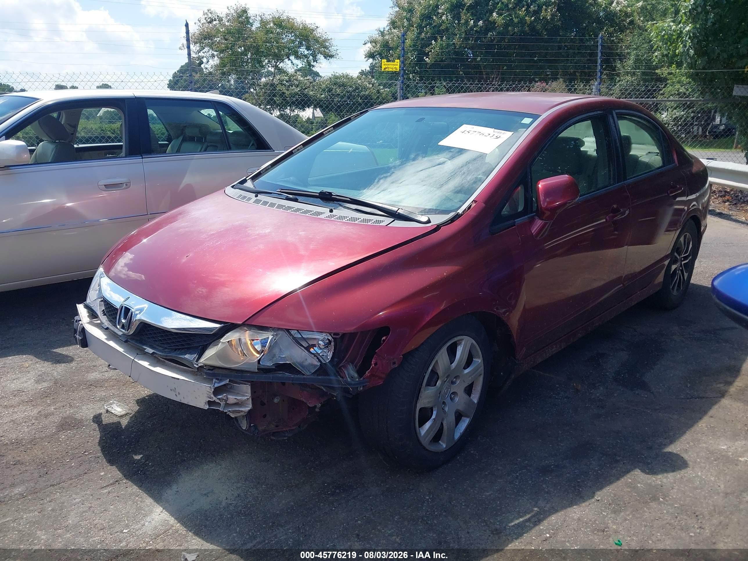 2010 Honda Civic Lx Red vin: 2HGFA1F50AH570823