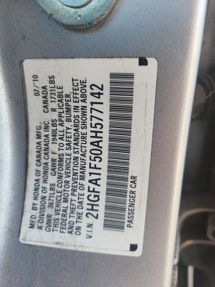 2010 Honda Civic Lx Серый vin: 2HGFA1F50AH577142