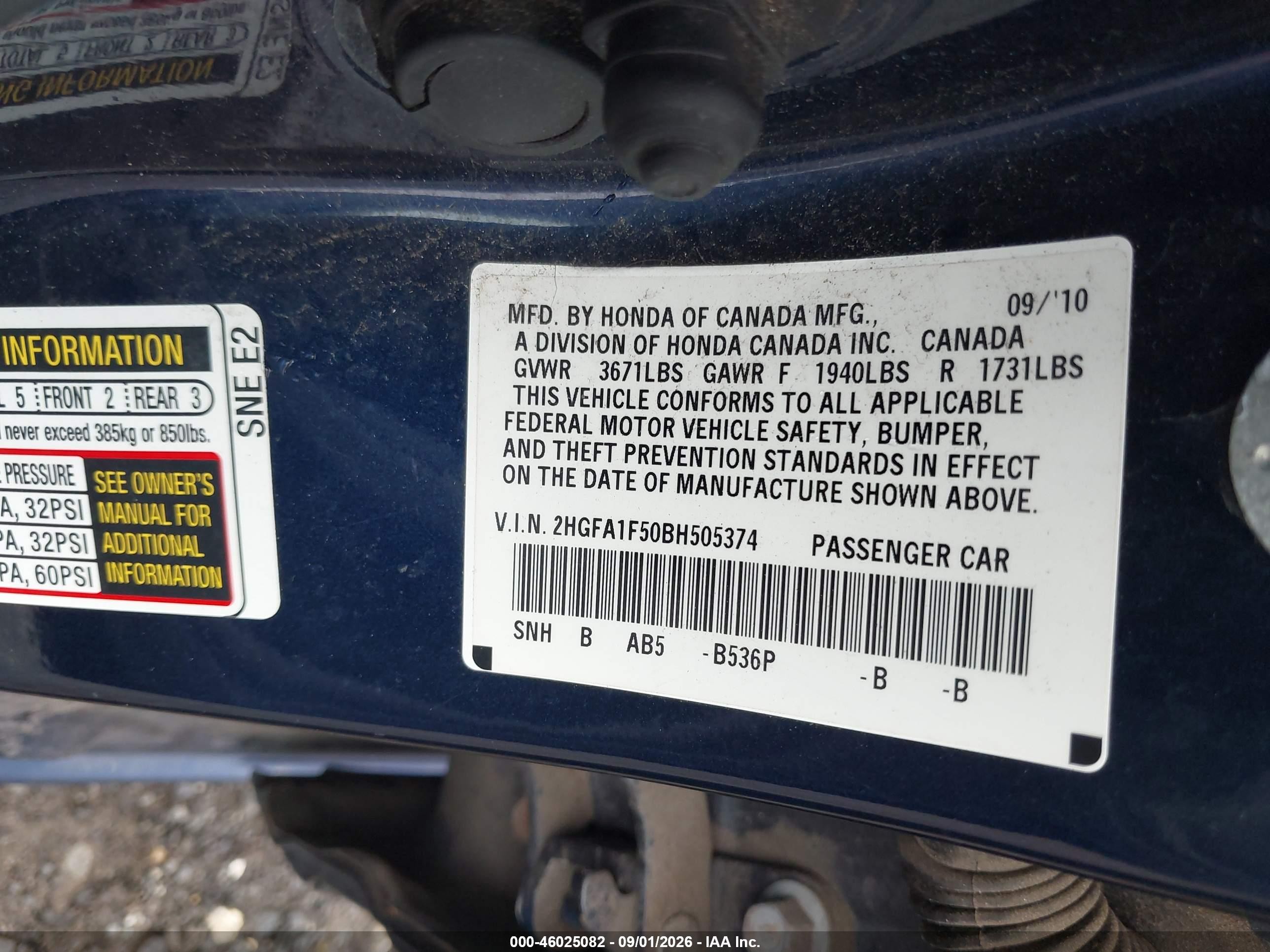 2011 Honda Civic Lx Blue vin: 2HGFA1F50BH505374