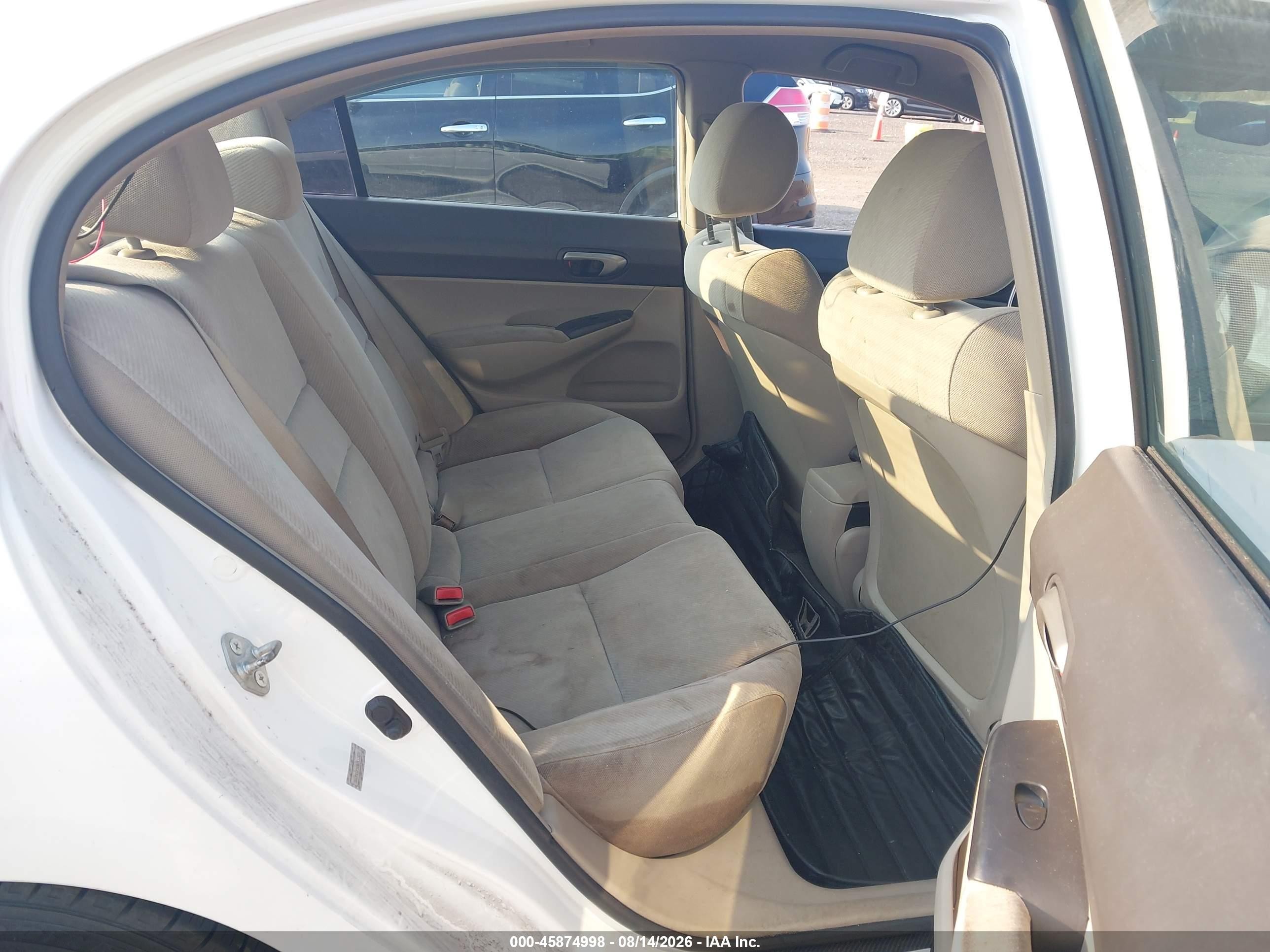 2011 Honda Civic Lx White vin: 2HGFA1F50BH510834