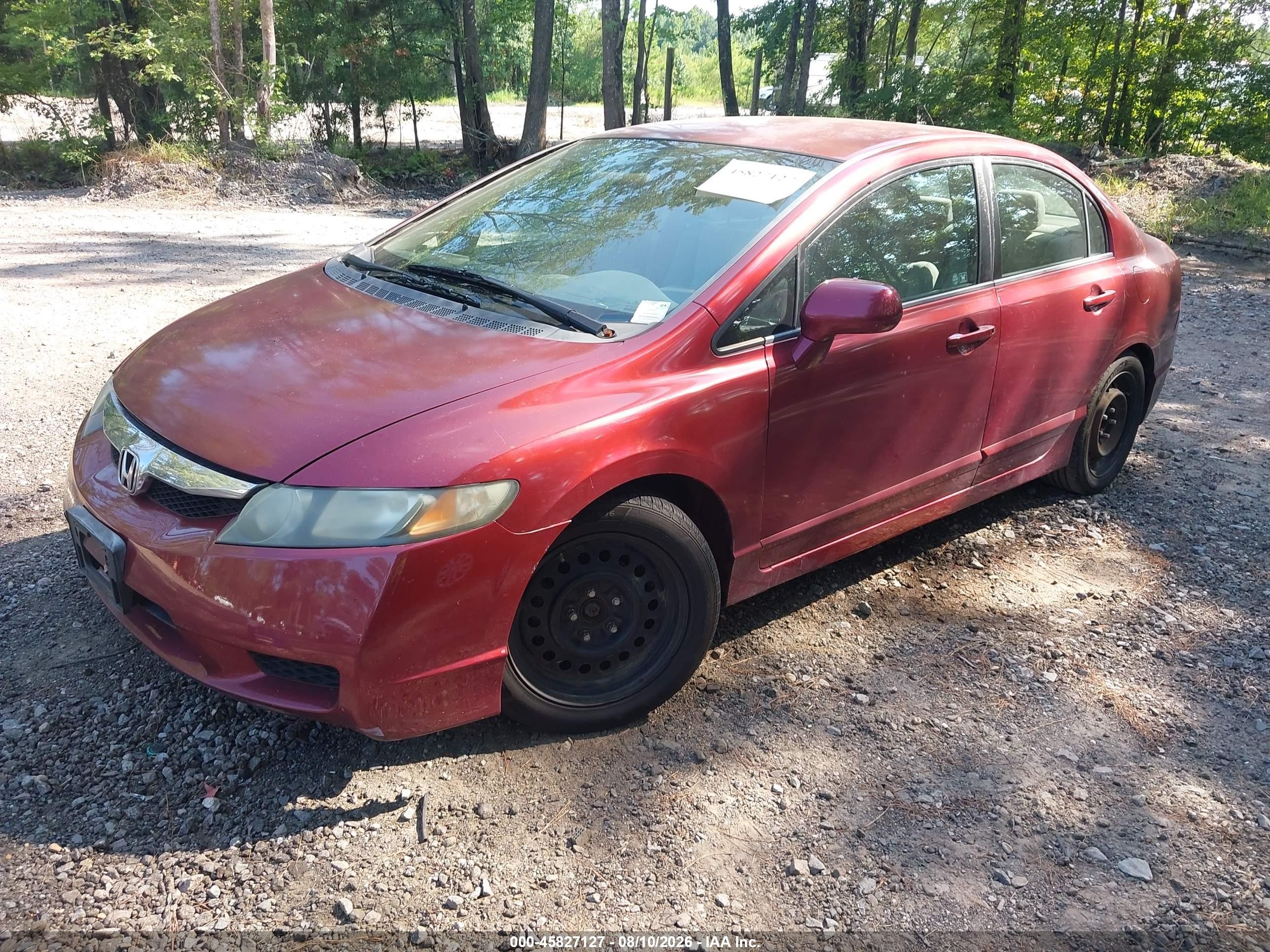 2011 Honda Civic Lx Red vin: 2HGFA1F50BH518254