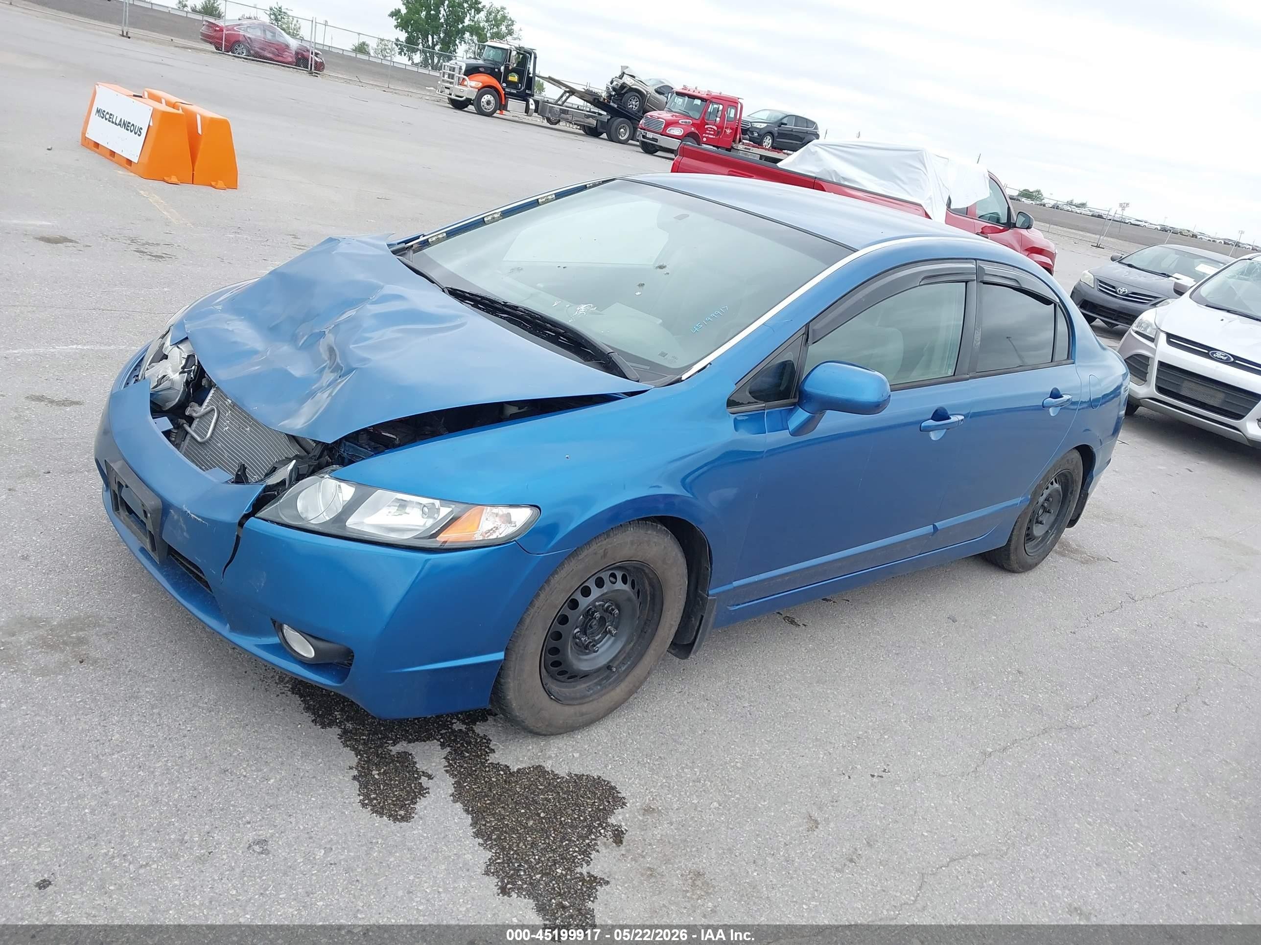 2011 Honda Civic Lx Blue vin: 2HGFA1F50BH535510