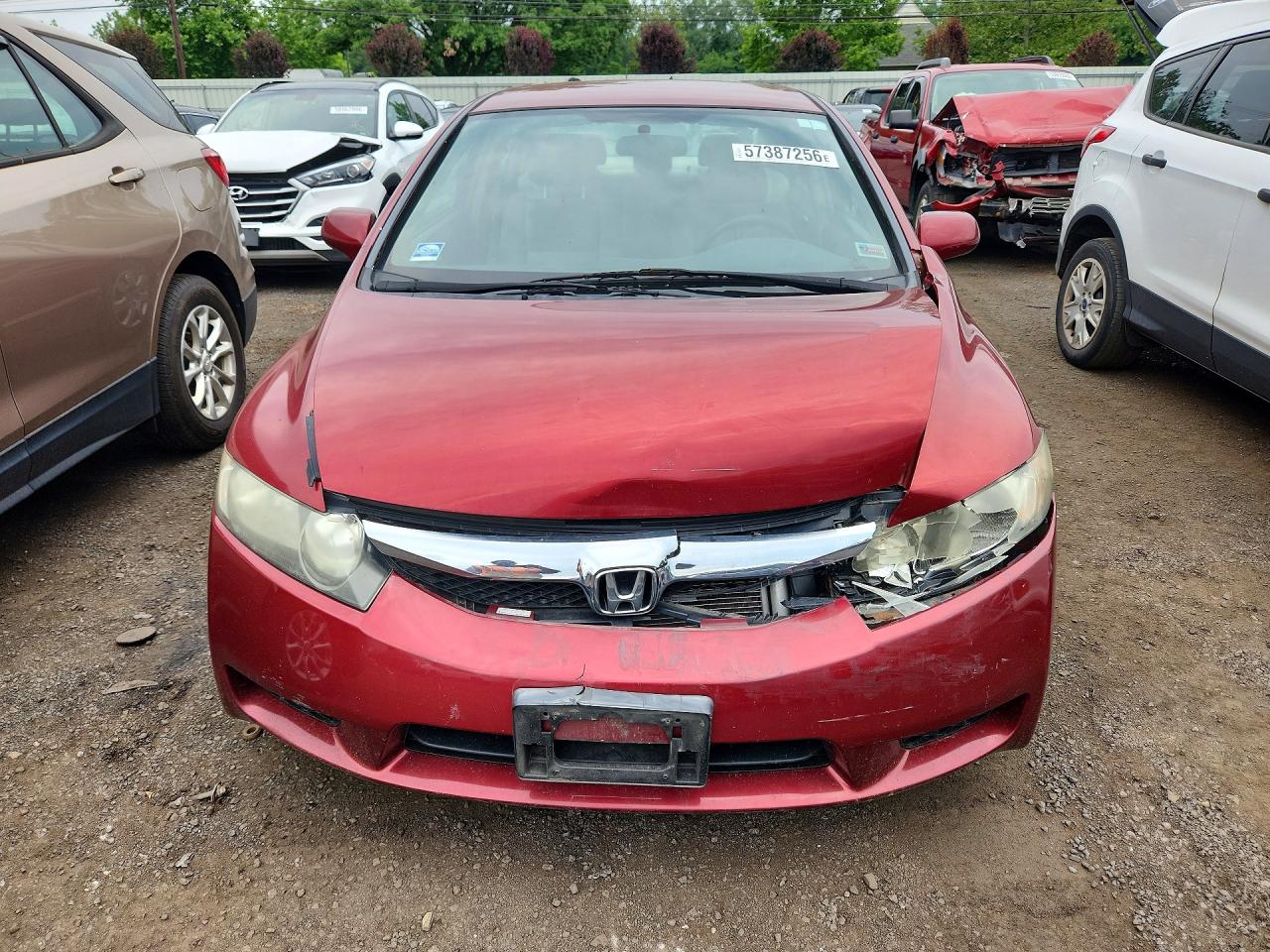 2011 Honda Civic Lx Red vin: 2HGFA1F50BH540870