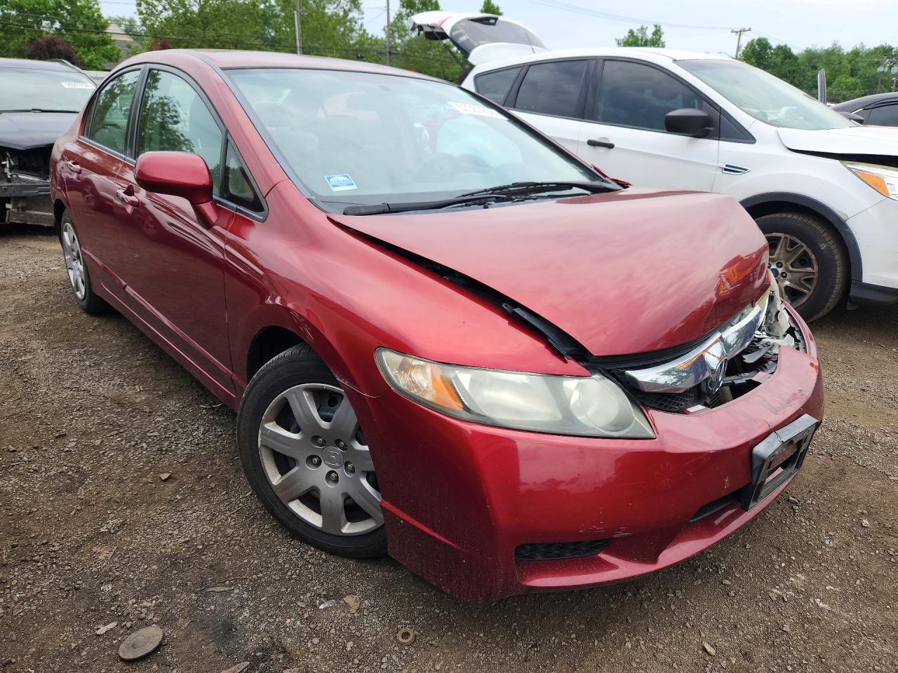 2011 Honda Civic Lx Red vin: 2HGFA1F50BH540870