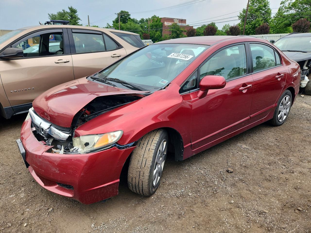 2011 Honda Civic Lx Red vin: 2HGFA1F50BH540870