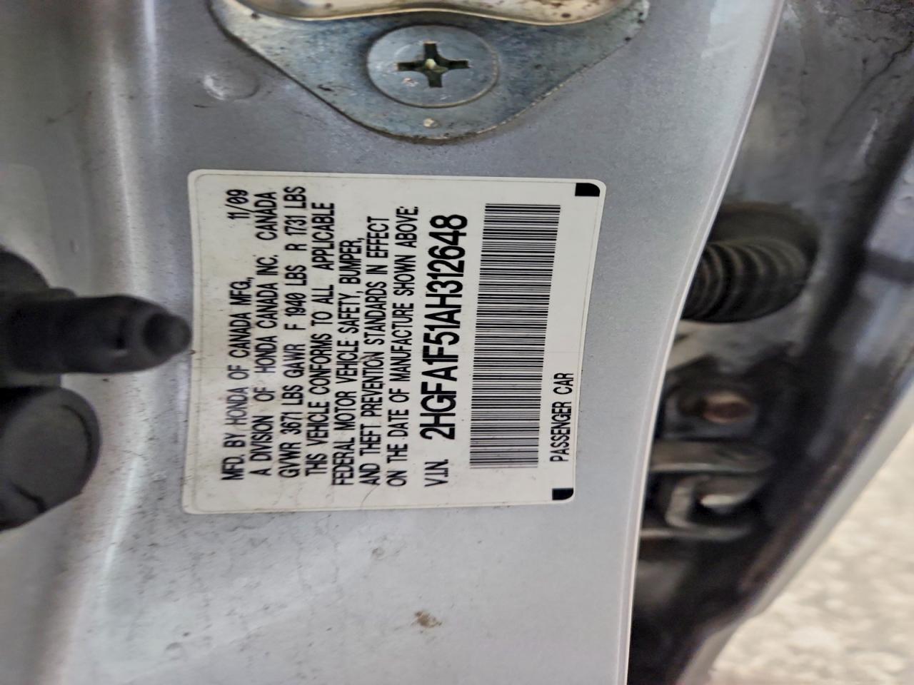 2010 Honda Civic Lx Silver vin: 2HGFA1F51AH312648