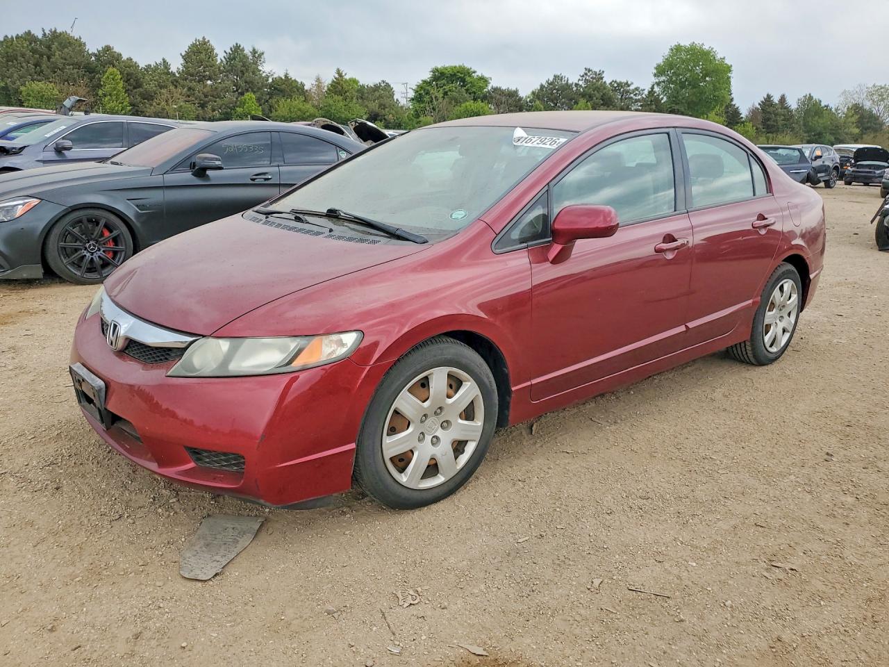 2010 Honda Civic Lx Red vin: 2HGFA1F51AH546725