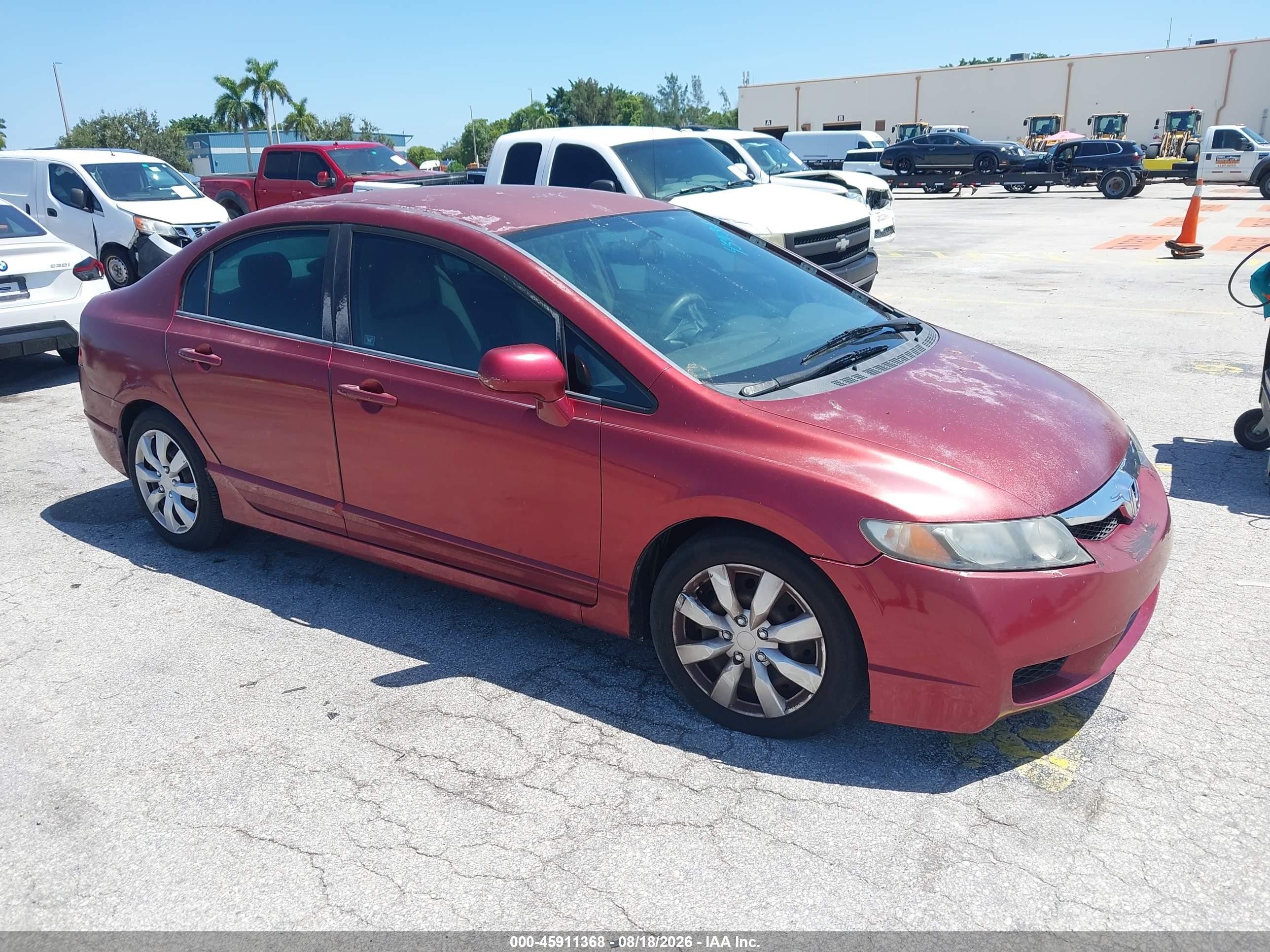 2010 Honda Civic Lx Red vin: 2HGFA1F51AH560804