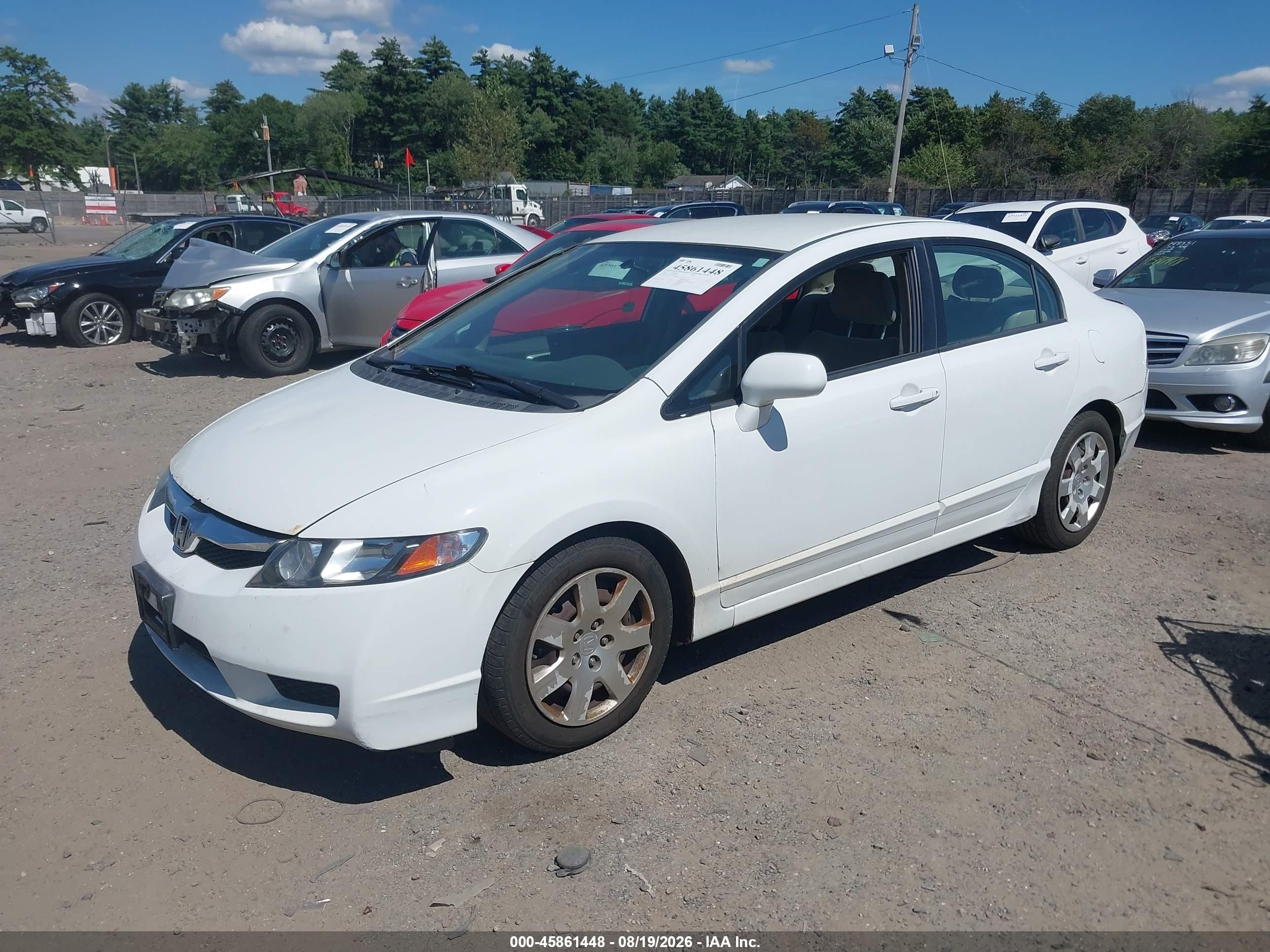 2010 Honda Civic Lx White vin: 2HGFA1F51AH565792