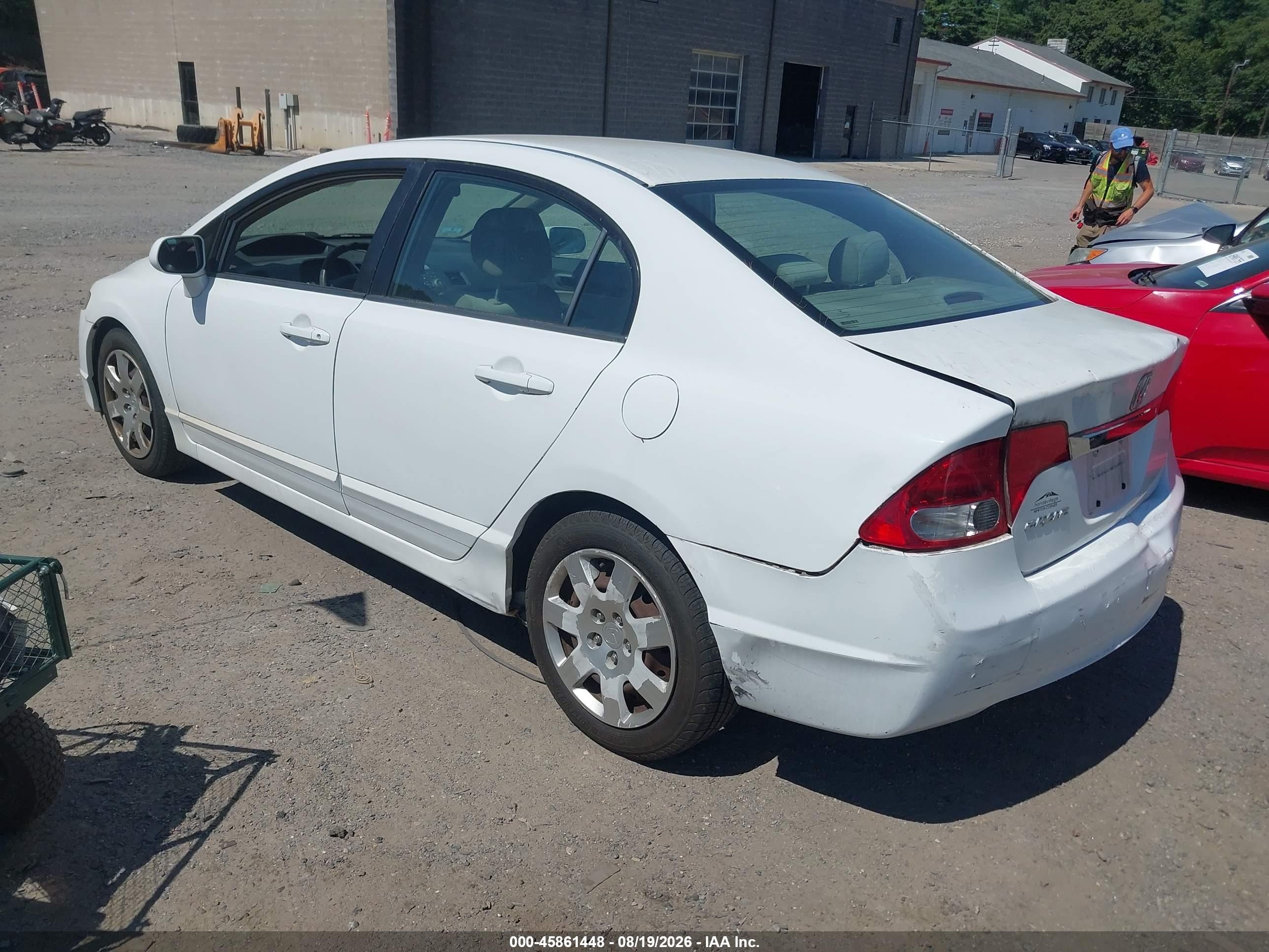 2010 Honda Civic Lx White vin: 2HGFA1F51AH565792