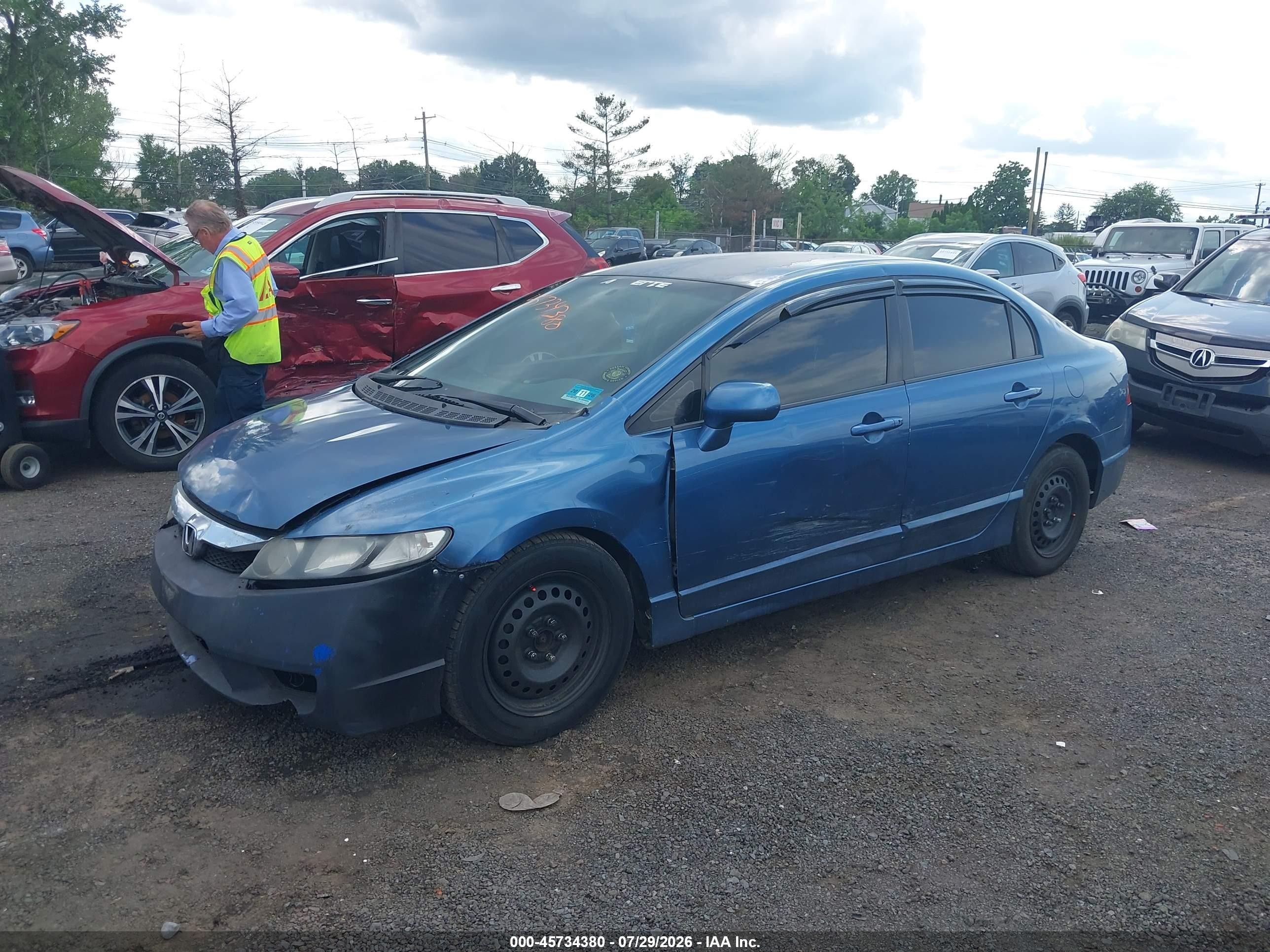 2010 Honda Civic Lx Blue vin: 2HGFA1F51AH583838