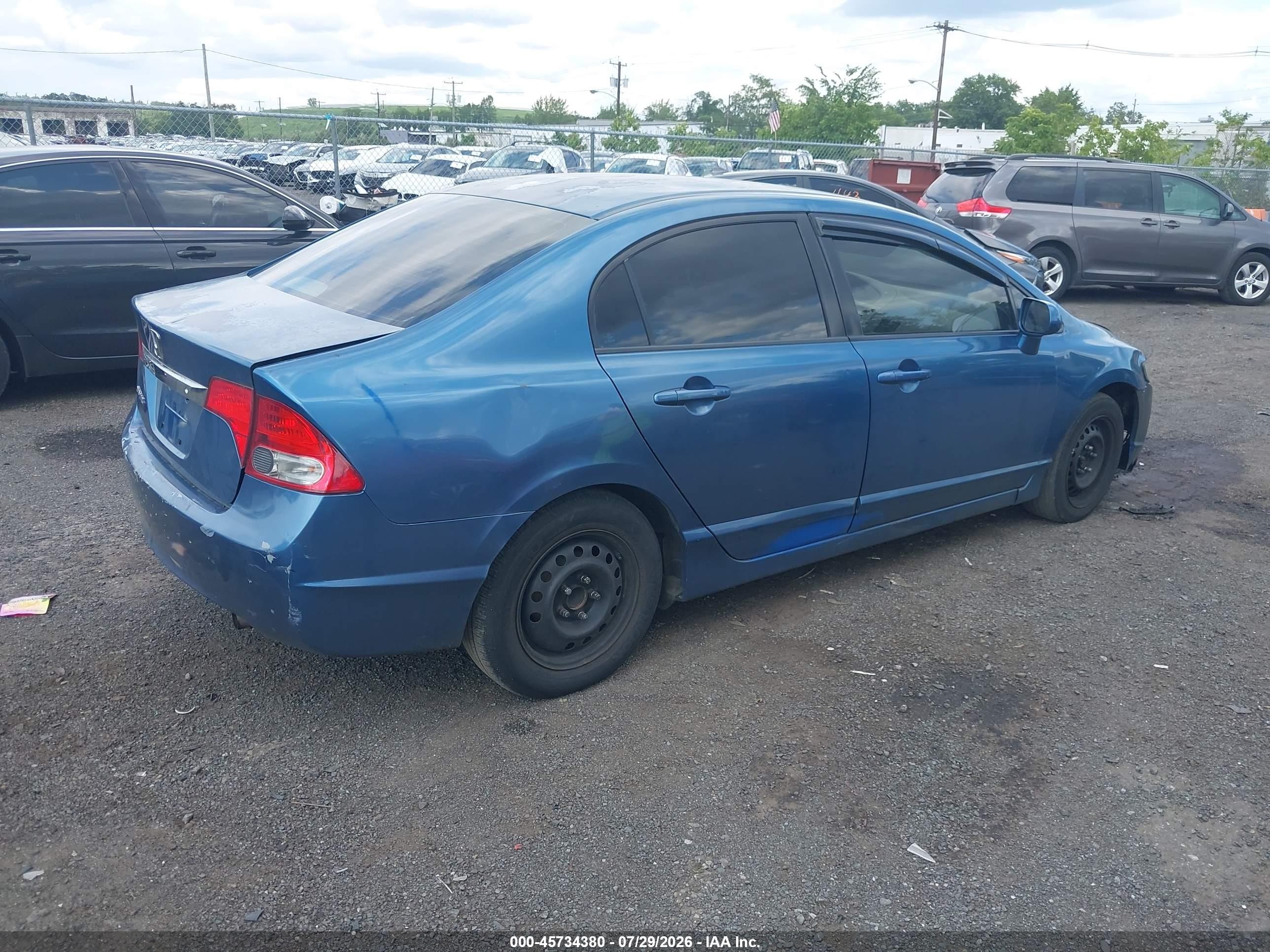 2010 Honda Civic Lx Blue vin: 2HGFA1F51AH583838