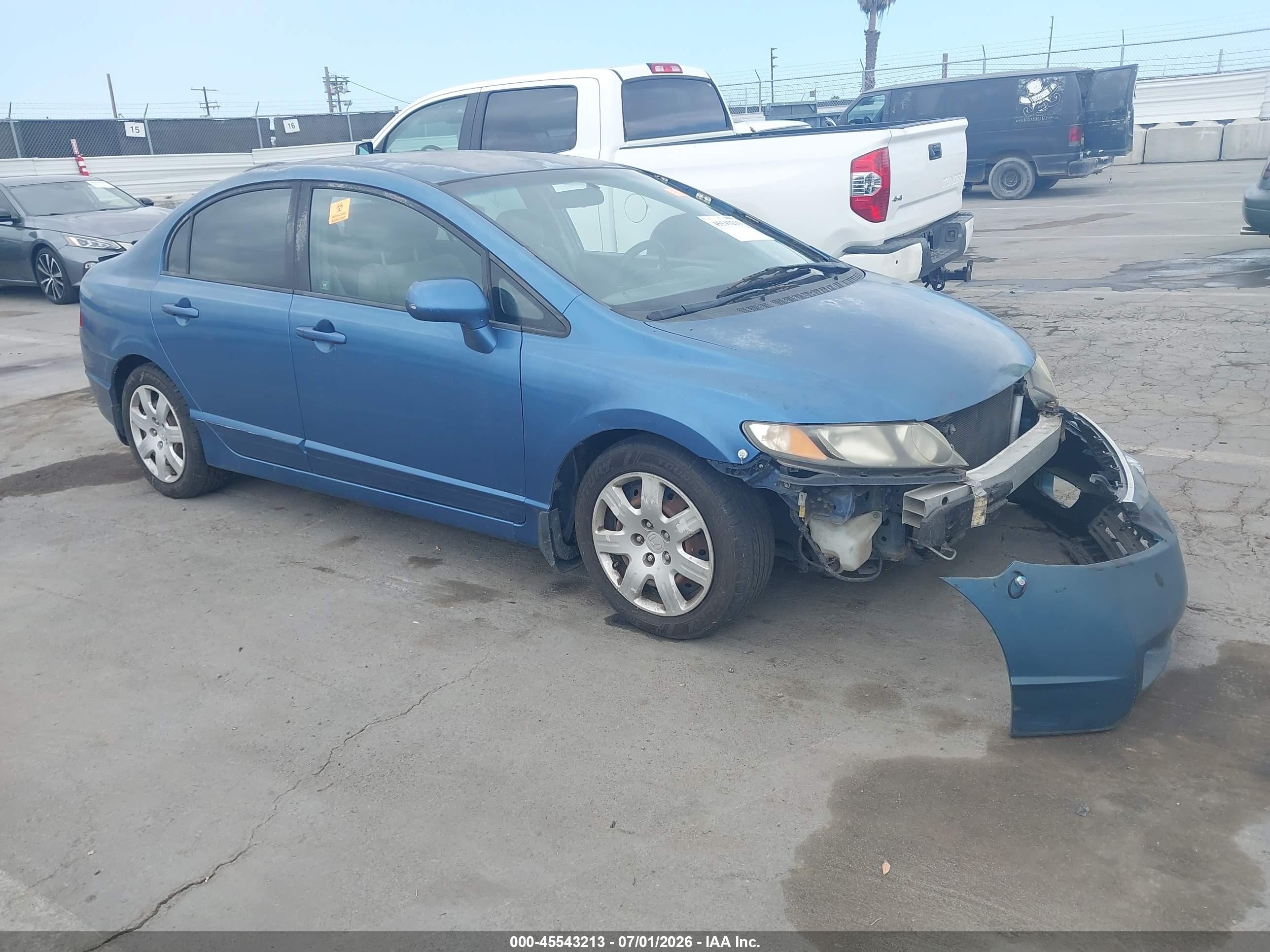 2011 Honda Civic Lx Blue vin: 2HGFA1F51BH533538