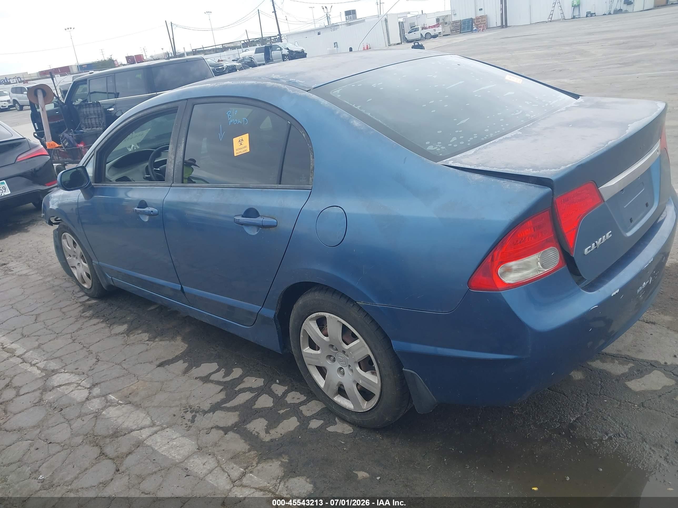 2011 Honda Civic Lx Blue vin: 2HGFA1F51BH533538