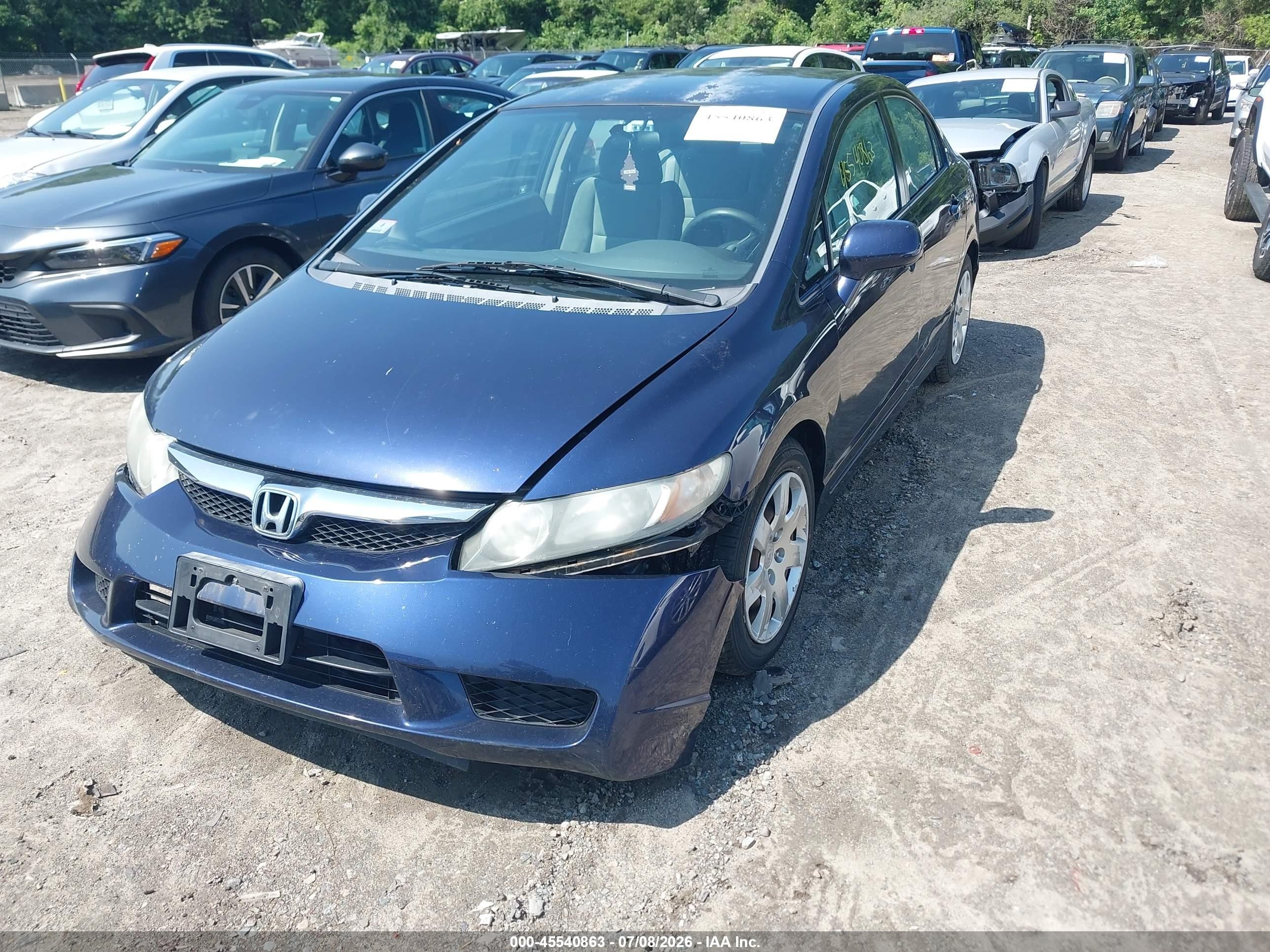 2011 Honda Civic Lx Blue vin: 2HGFA1F51BH547892