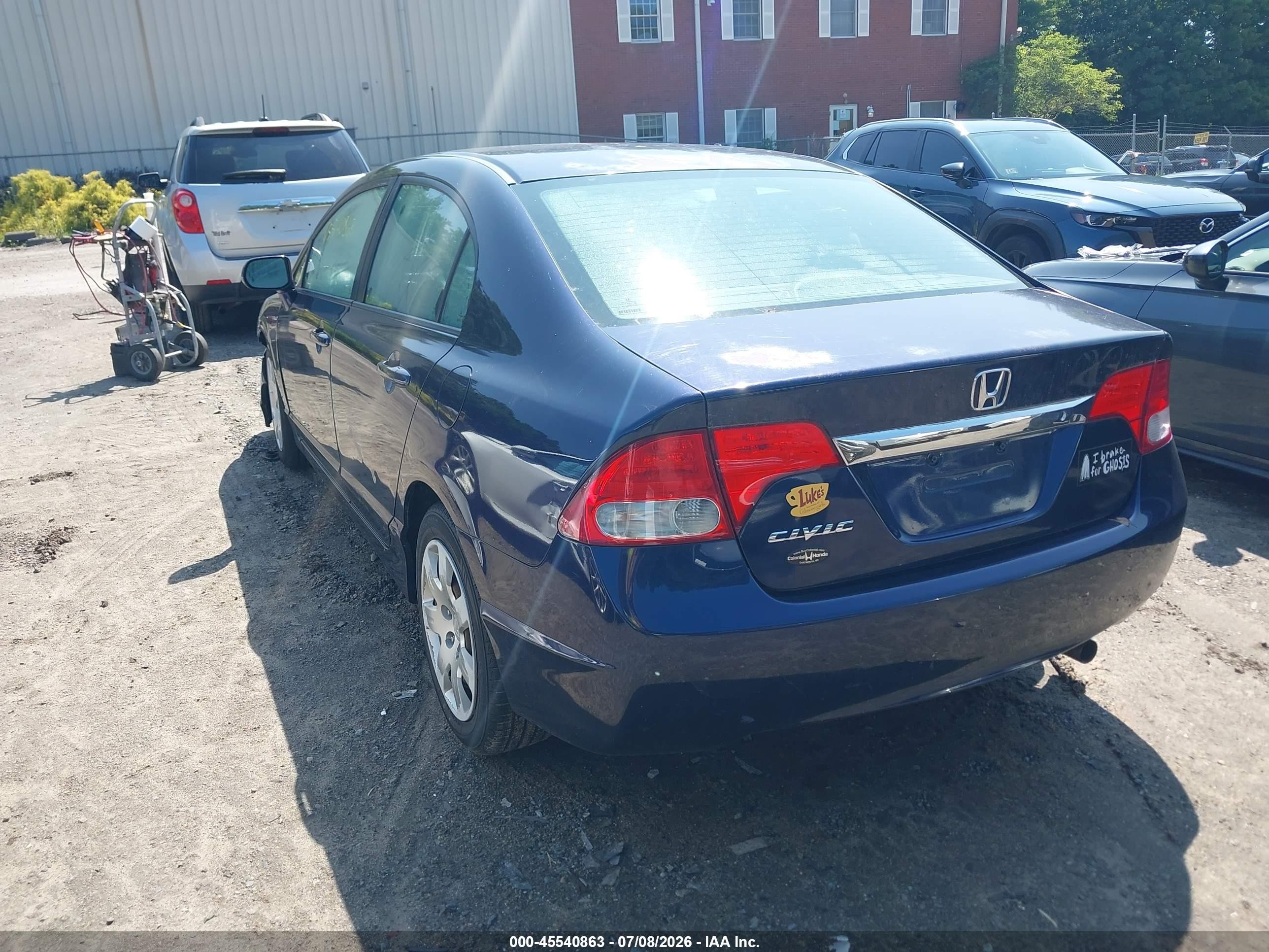 2011 Honda Civic Lx Blue vin: 2HGFA1F51BH547892