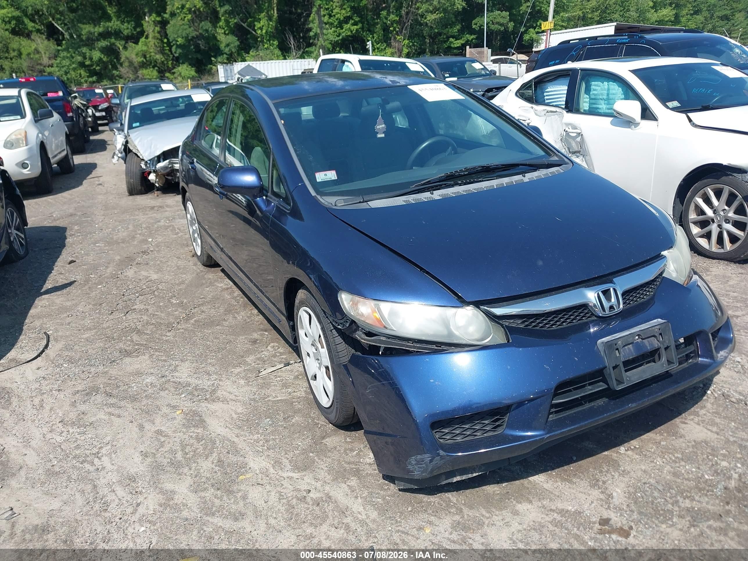 2011 Honda Civic Lx Blue vin: 2HGFA1F51BH547892