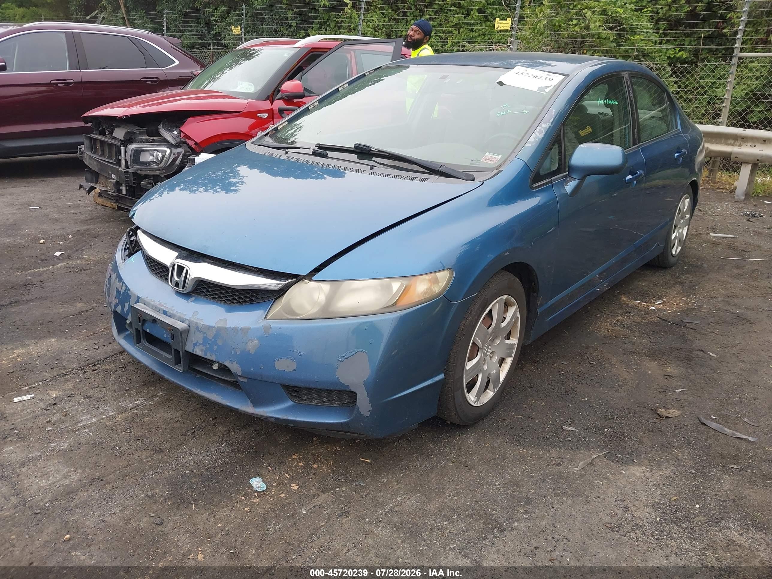2010 Honda Civic Lx Blue vin: 2HGFA1F52AH302484