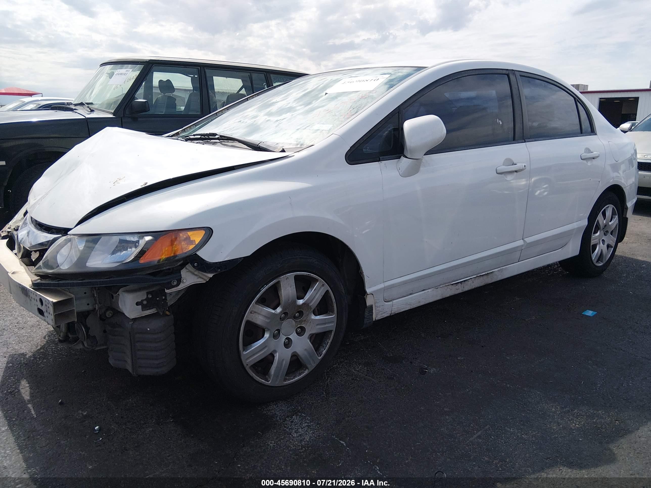 2010 Honda Civic Lx White vin: 2HGFA1F52AH500837