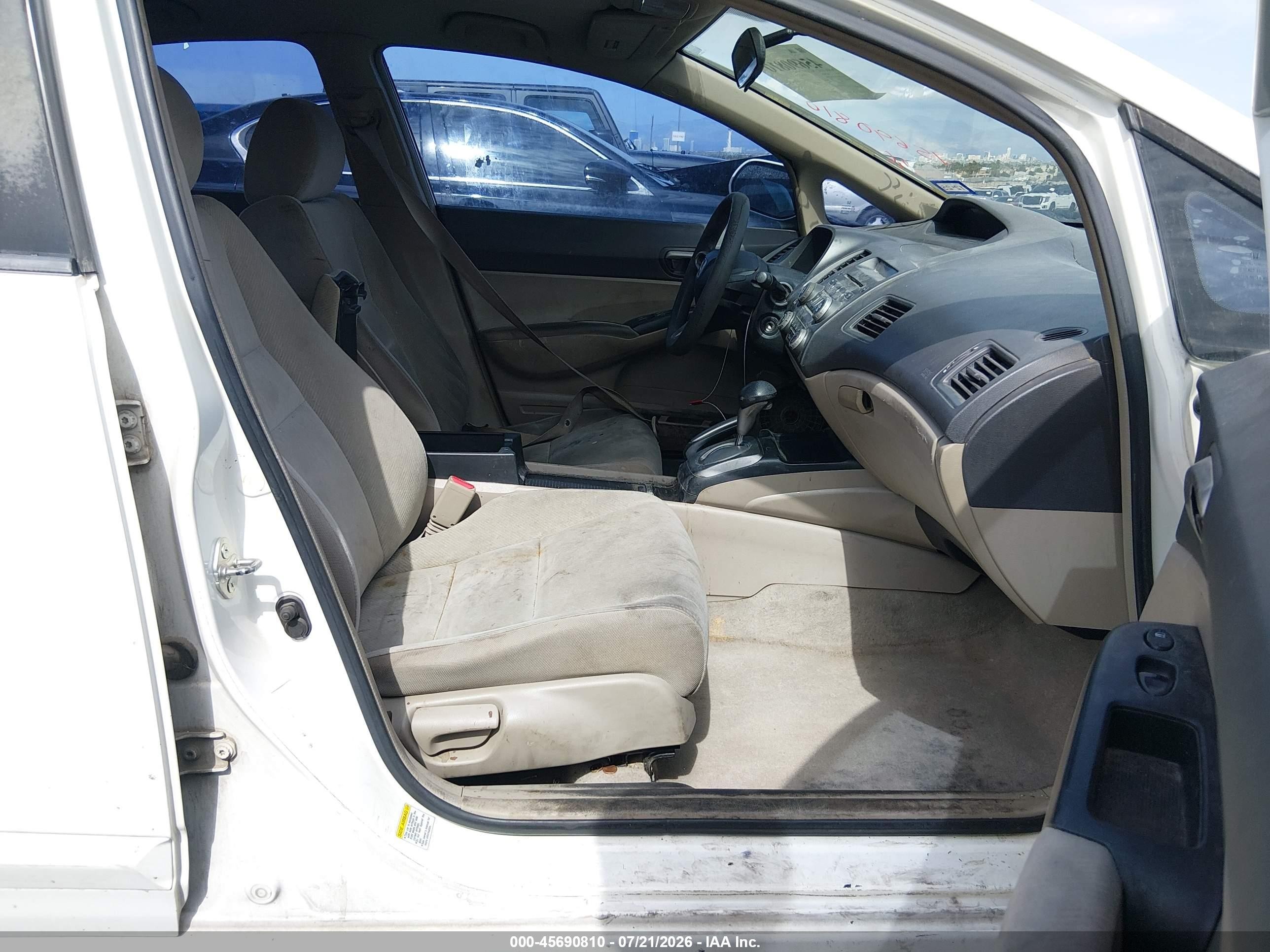 2010 Honda Civic Lx White vin: 2HGFA1F52AH500837