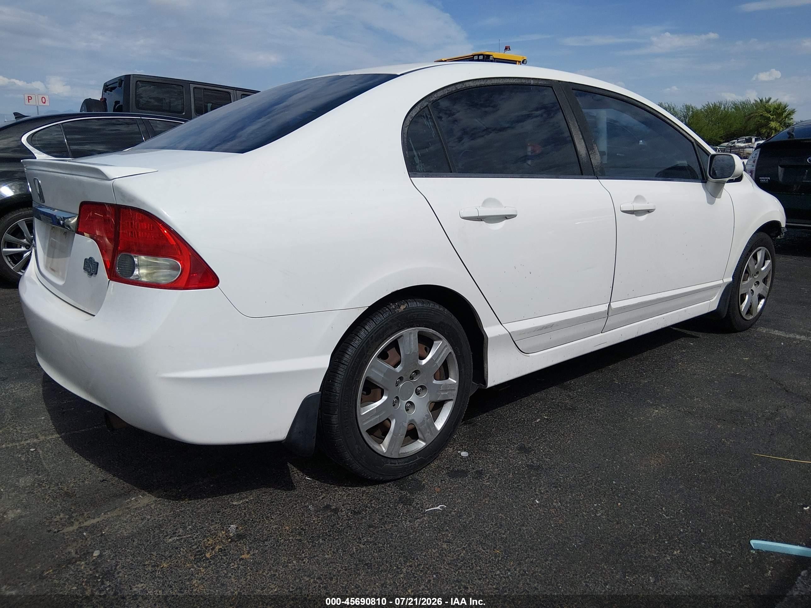 2010 Honda Civic Lx White vin: 2HGFA1F52AH500837